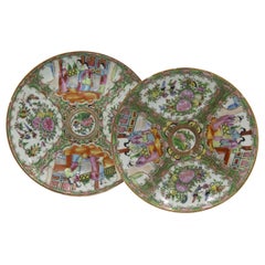 Chinese Canton Style Porcelain Plates