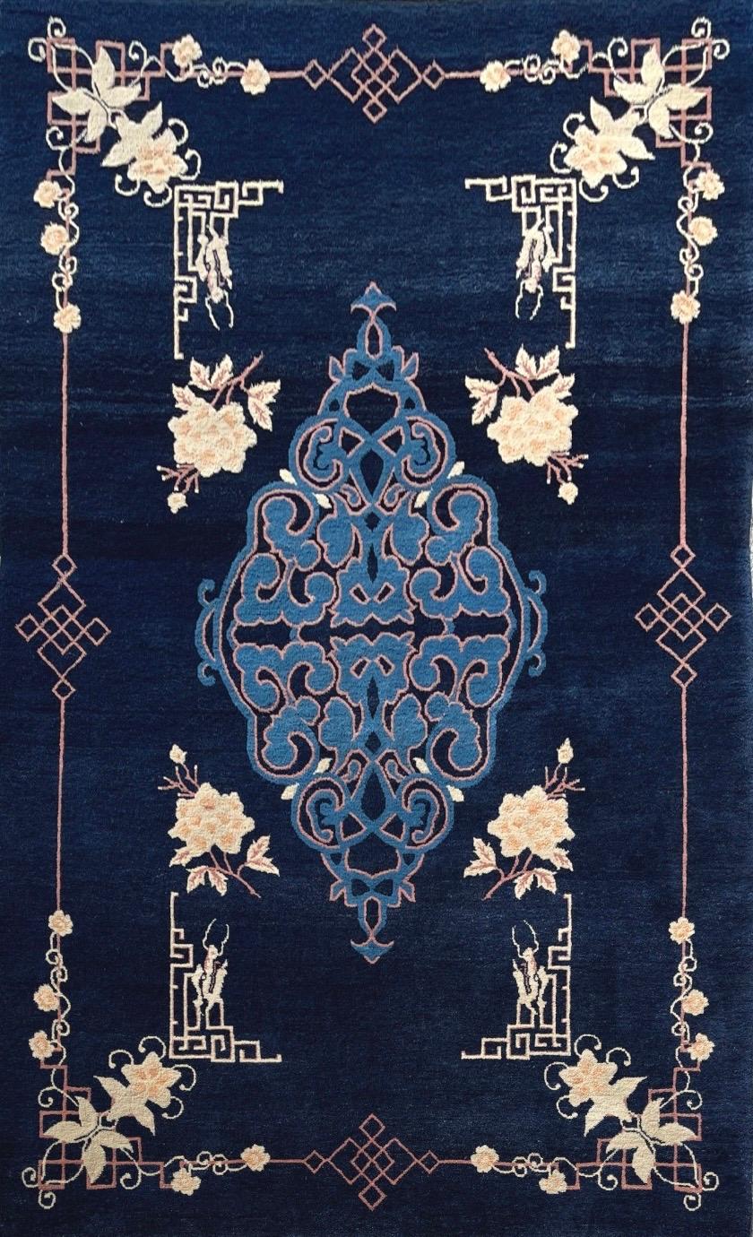 Chinese rug, Beijing royal blue called Beijing, 