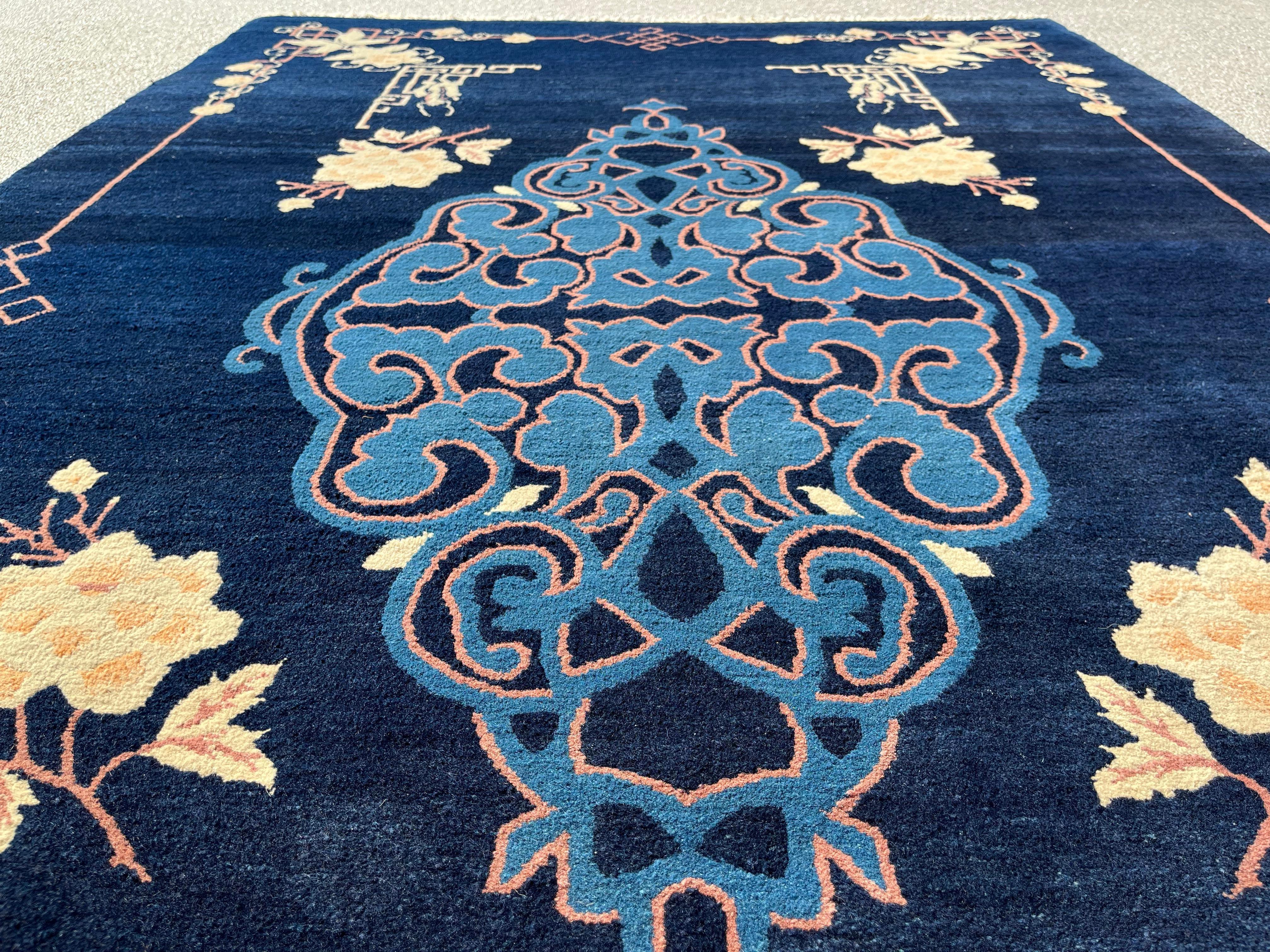 Chinese Carpet, Beijing, Royal Blue Beijing For Sale 1