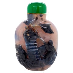 Chinese Carved Agate Antique Snuff Bottle Rare Estate Find