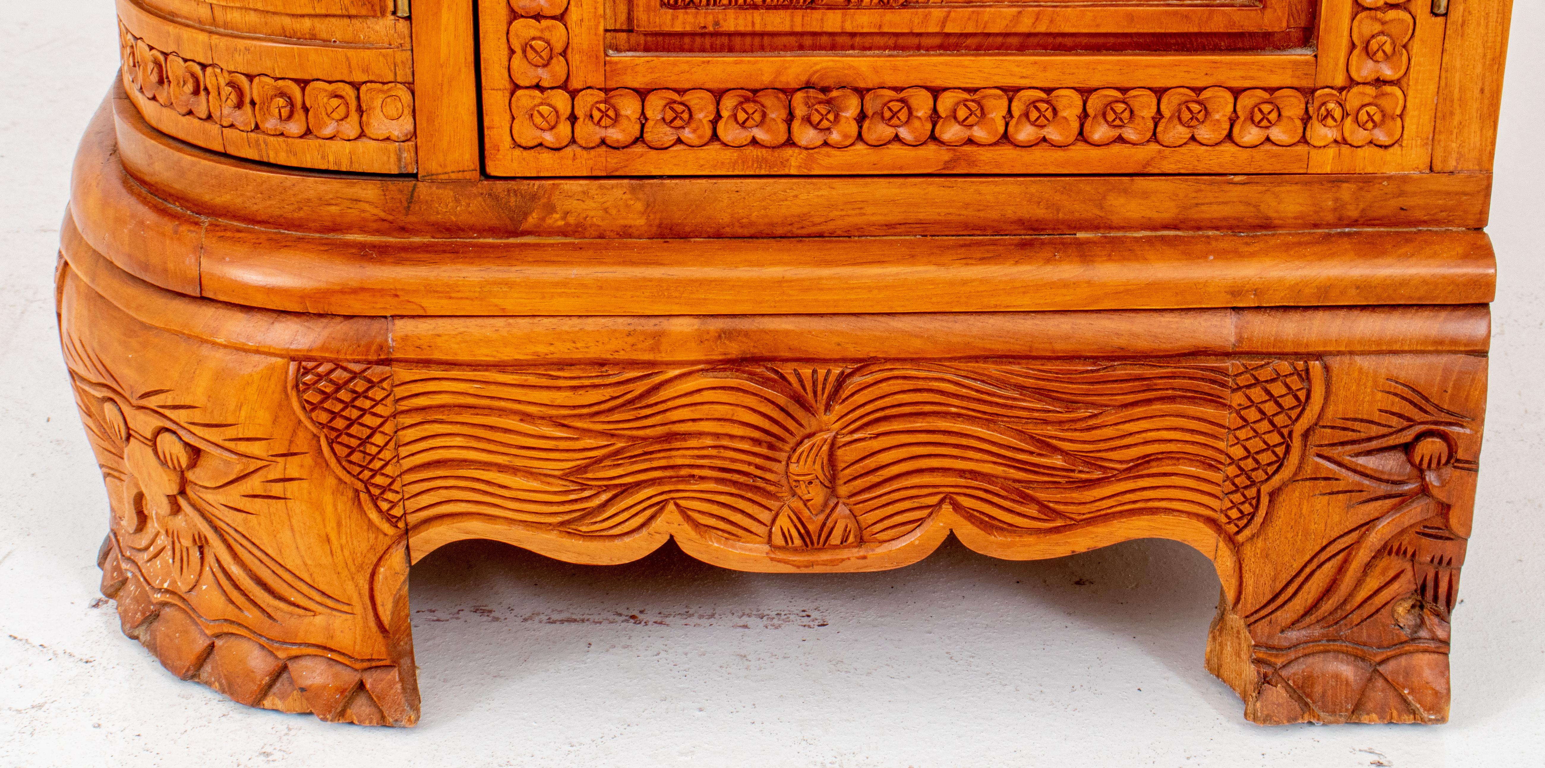 Chinese Carved Aromatic Wood Cocktail Cabinet 6