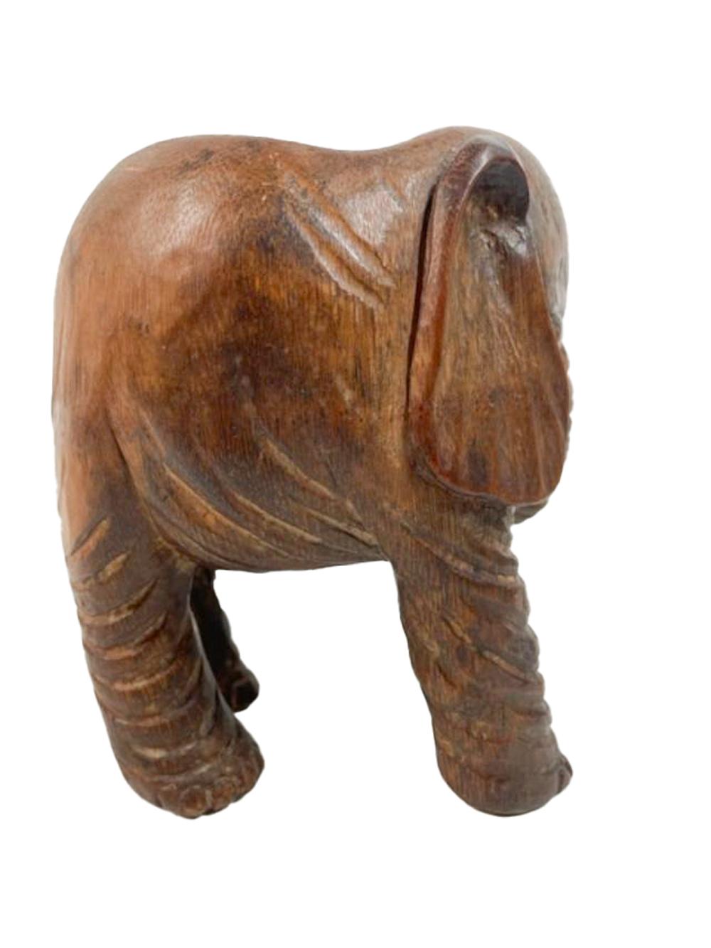 19th Century Chinese Carved Bamboo Brush Washer in the Form of an Elephant For Sale