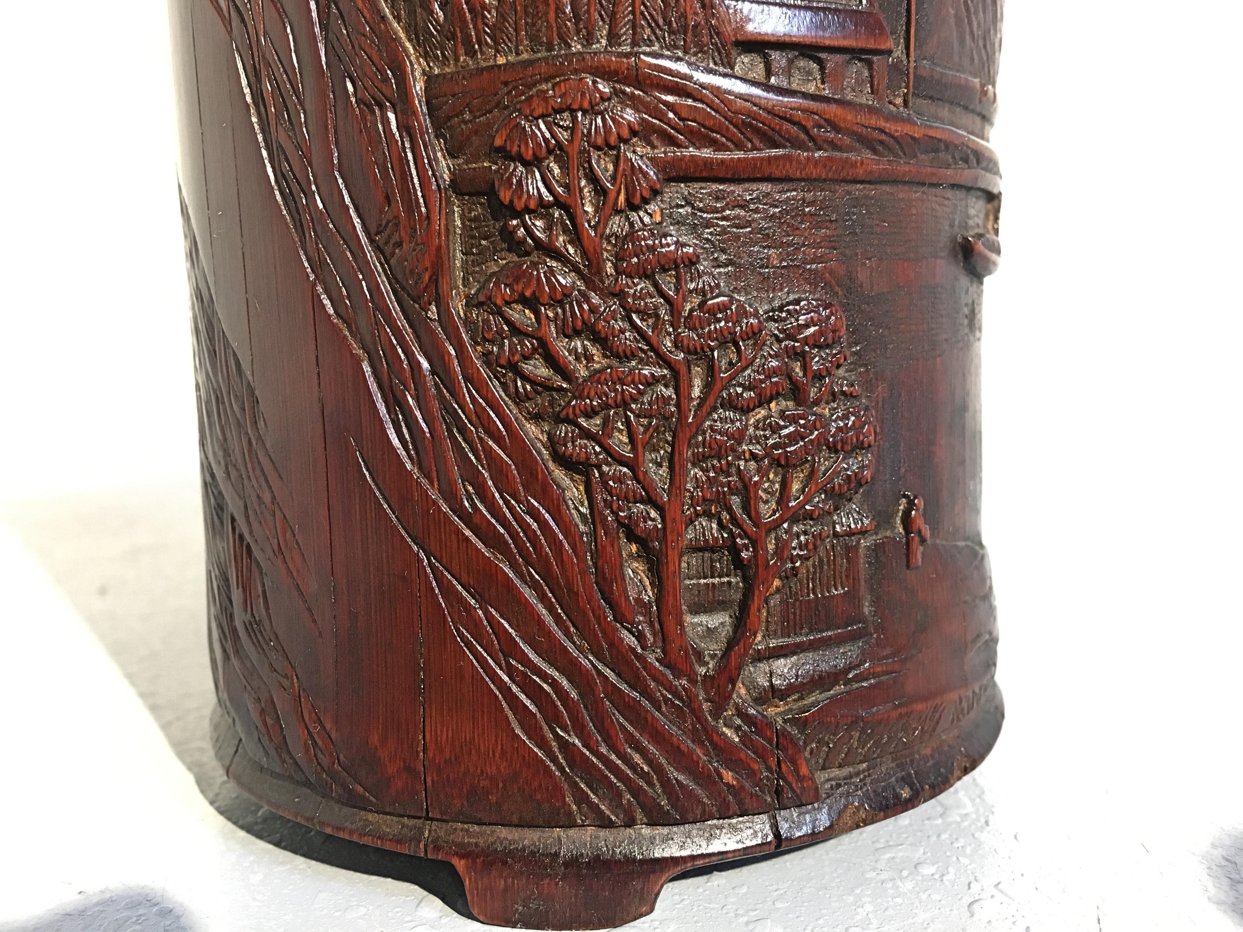Chinese Carved Bamboo Brushpot, Bitong, 17th Century 2