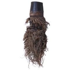 Chinese Carved Bamboo Root Face Wall Hanging