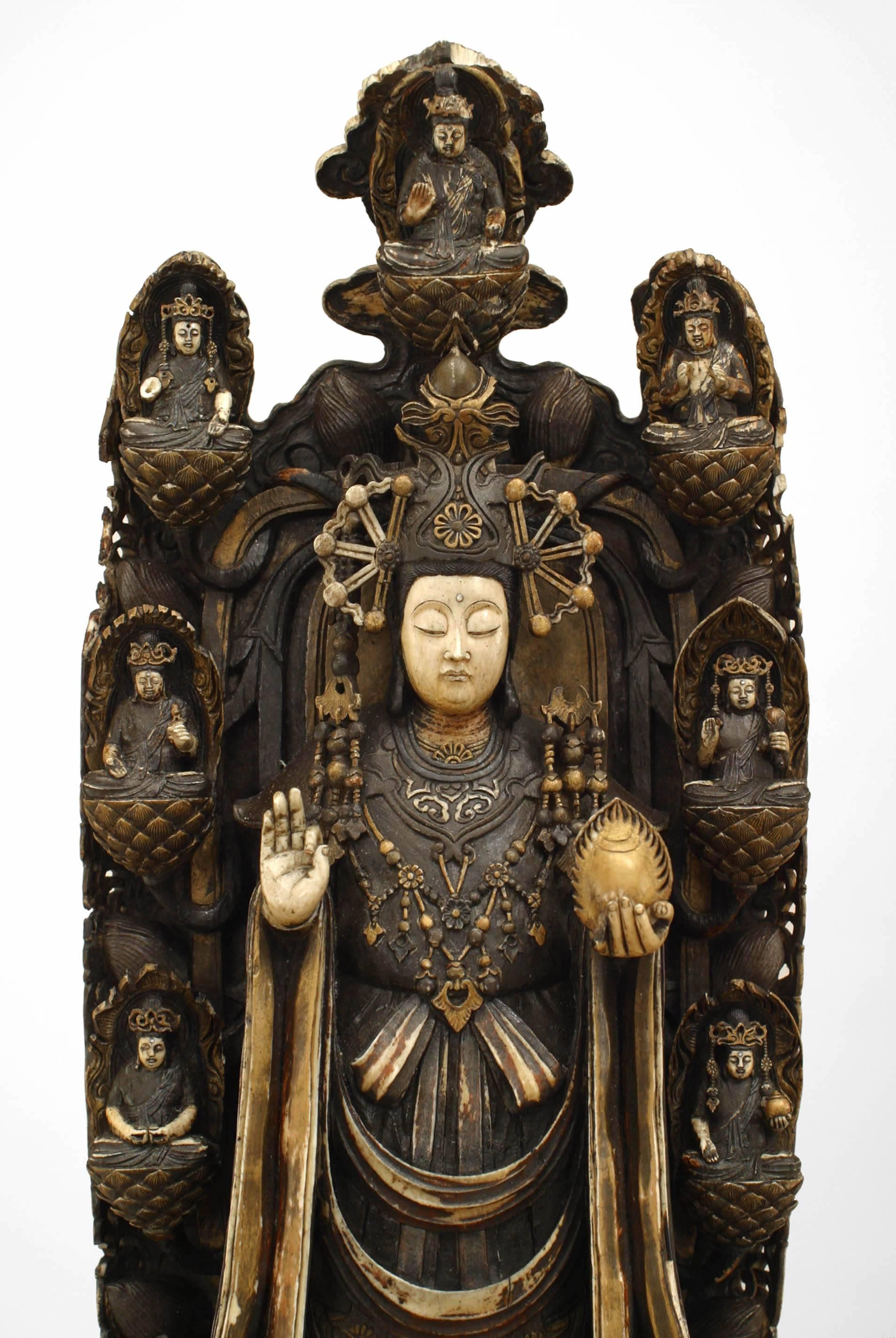 Chinese Carved Bone Figure of Buddha In Good Condition In New York, NY