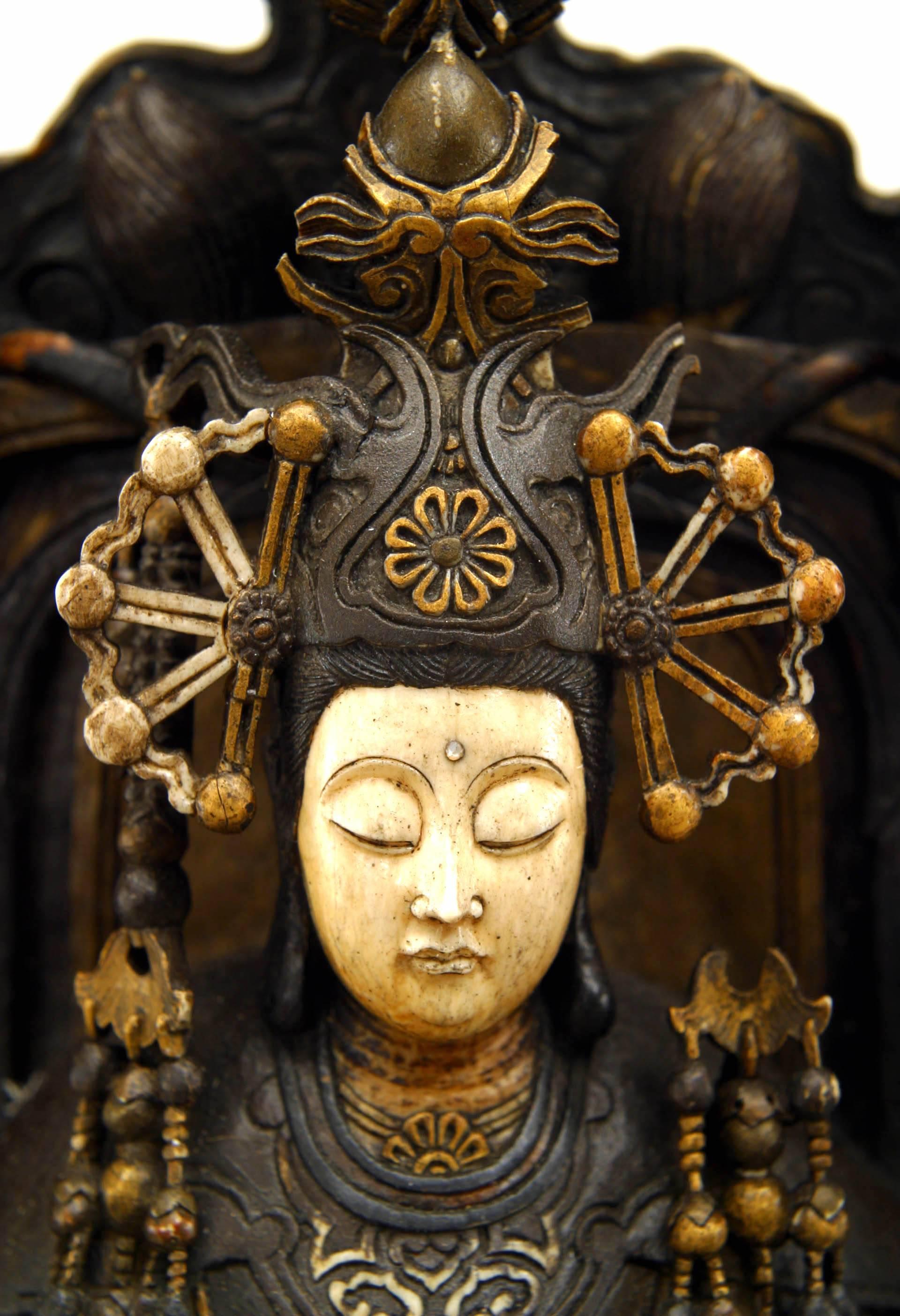 20th Century Chinese Carved Bone Figure of Buddha