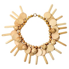 Collana cinese in osso intagliato degli anni 
70 circa