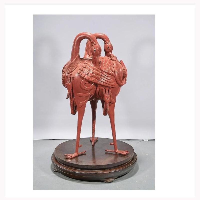 Sculpté à la main Jardinière Cinnabar sculptée chinoise en vente