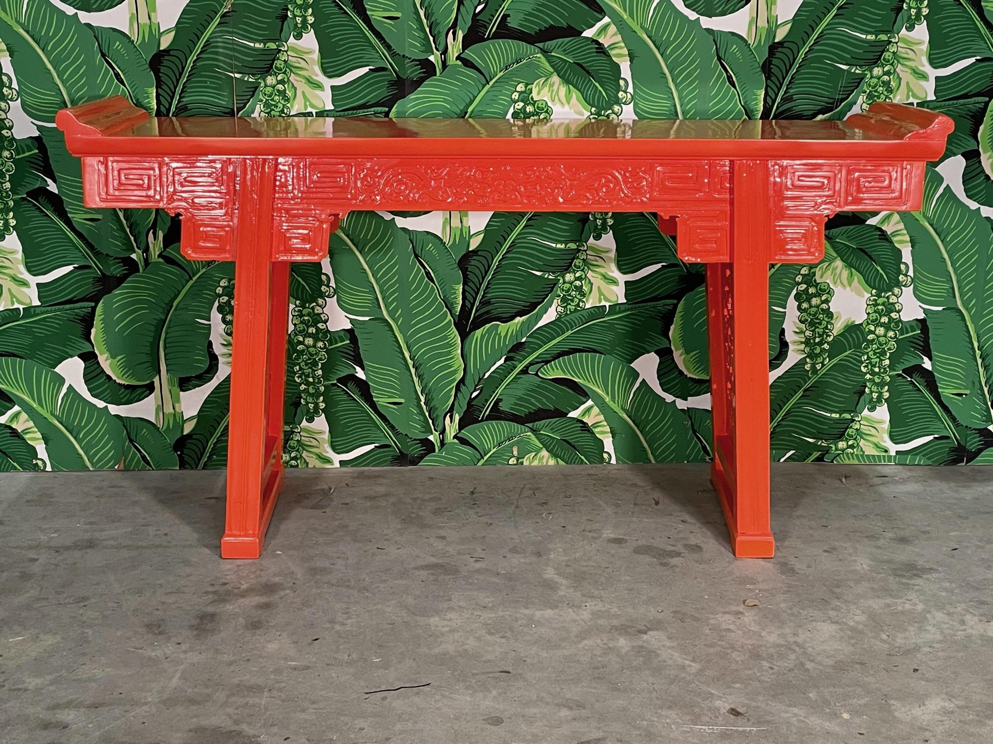 Chinese Carved Console Altar Table For Sale at 1stDibs