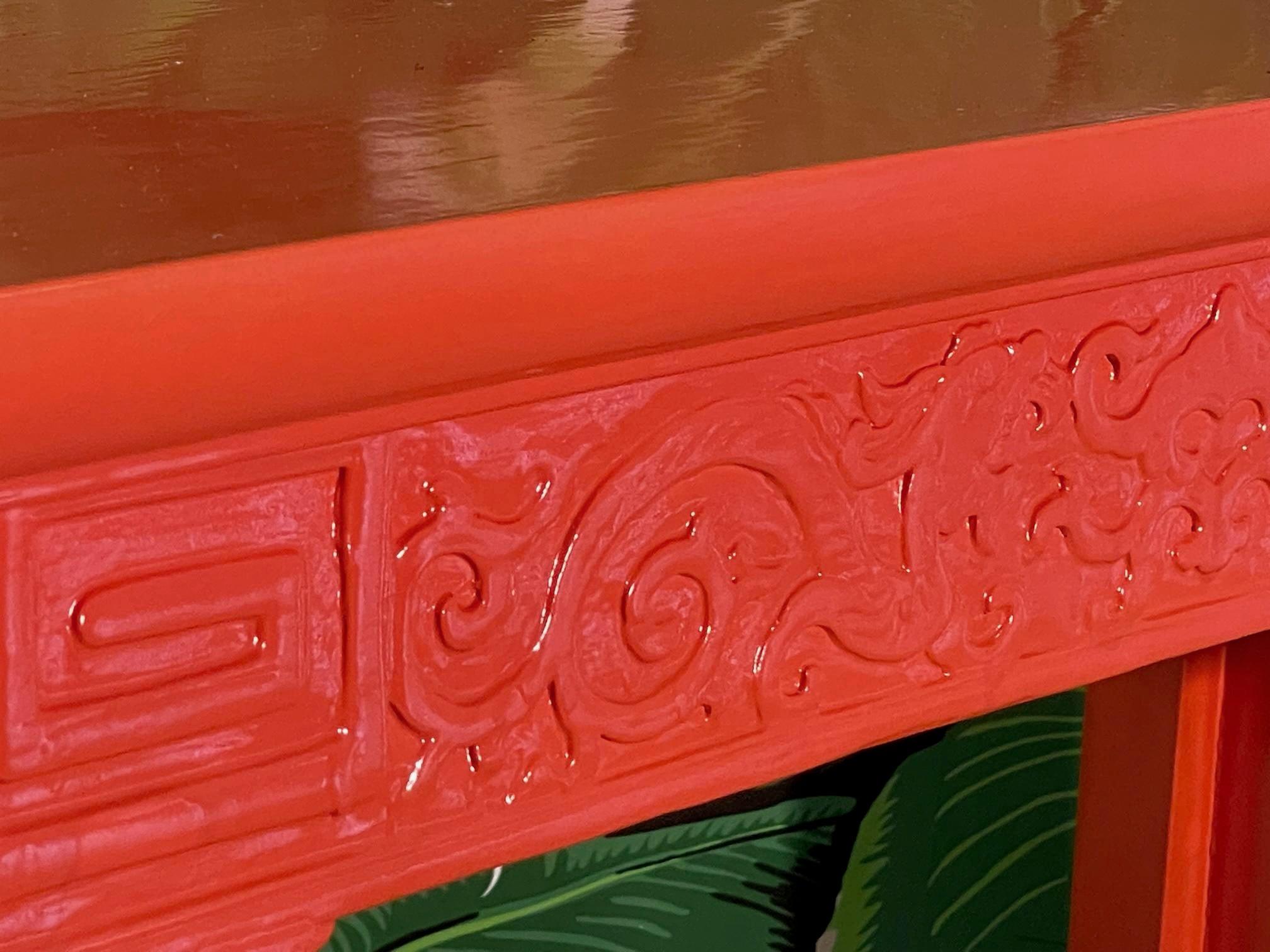 Table d'autel chinoise sculptée en console 2