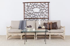 Chinese Carved Cracked Ice Lattice Panel