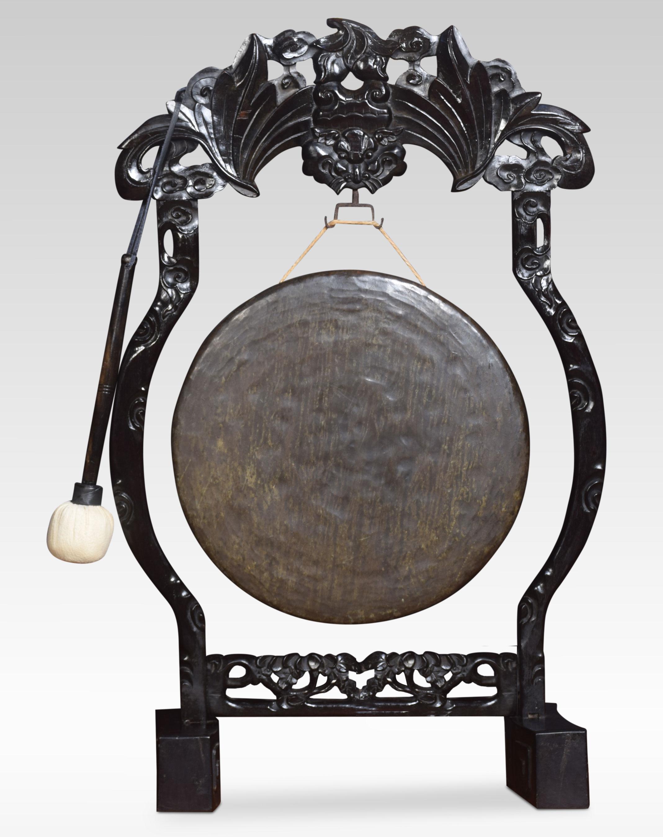 Chinese Carved Dinner Gong In Good Condition In Cheshire, GB