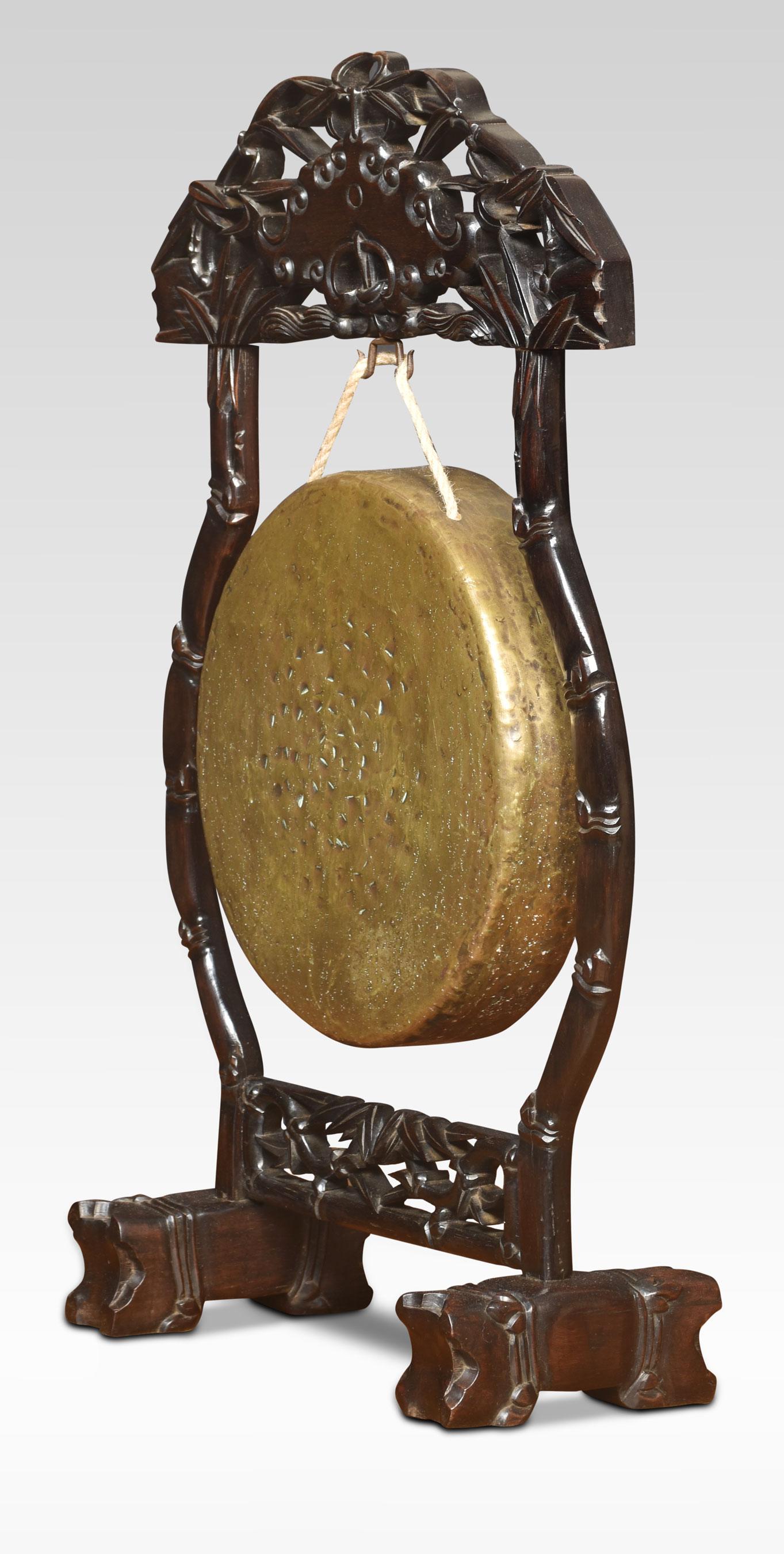20th Century Chinese carved dinner gong For Sale