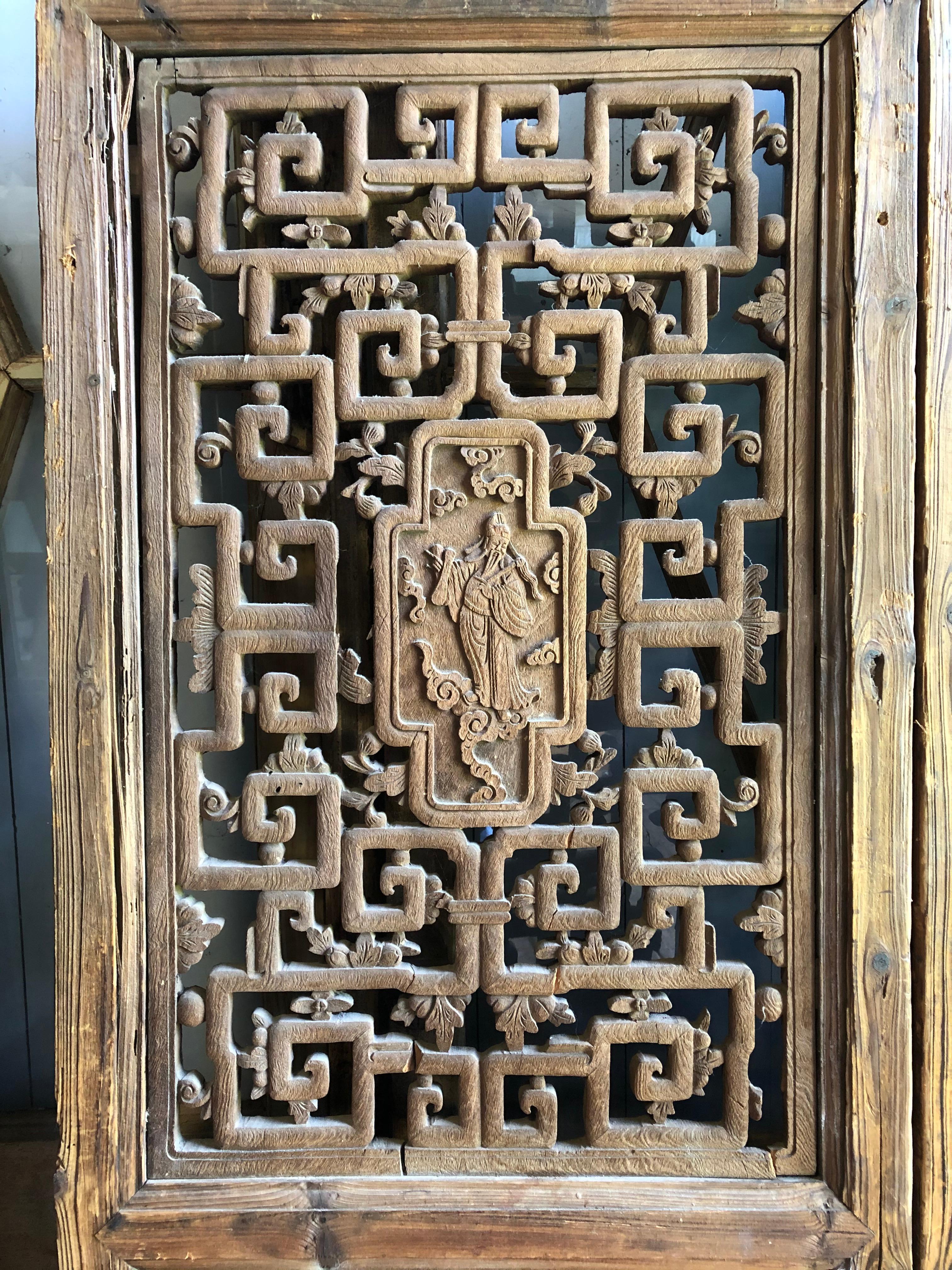 Meiji Chinese Carved Doors, 18th Century