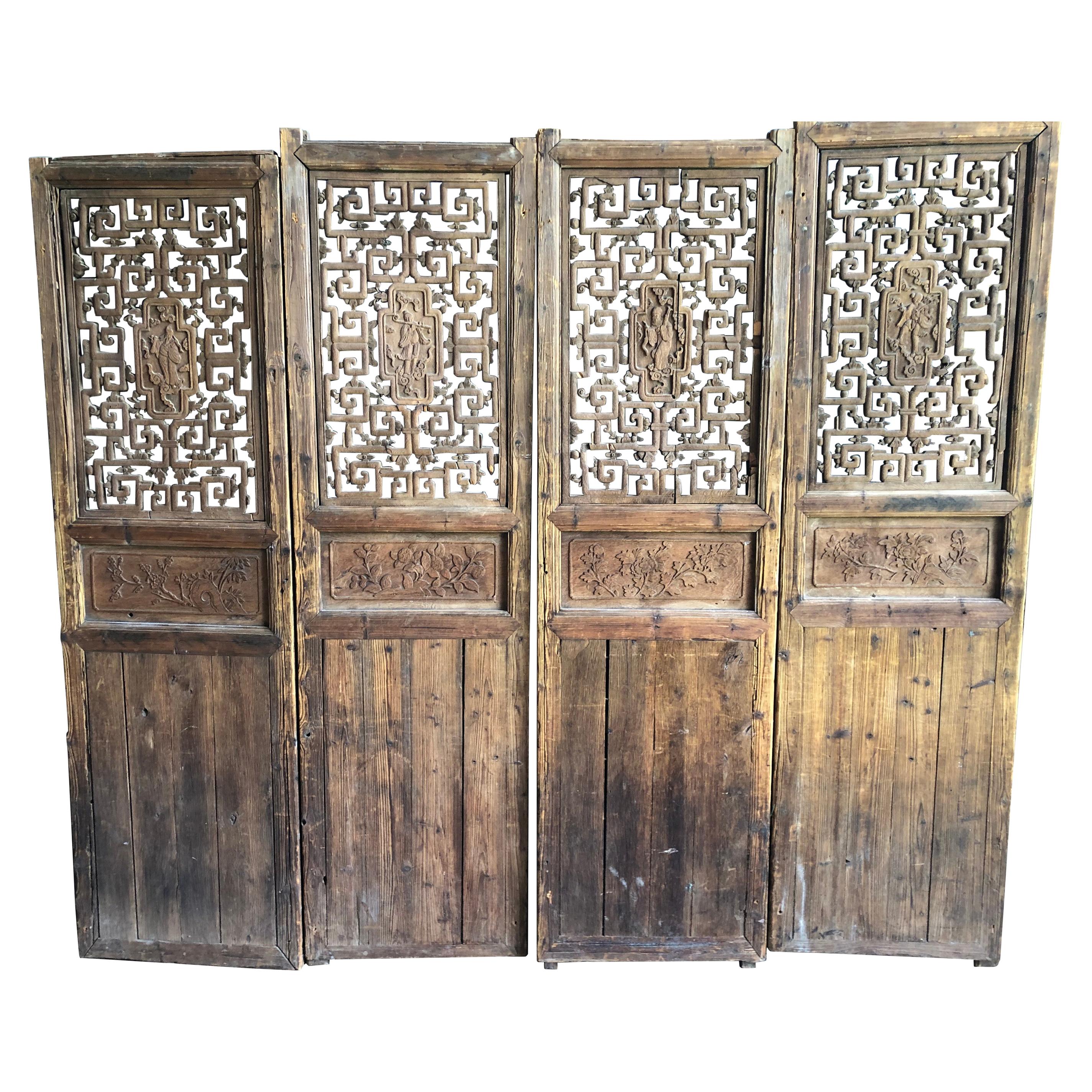 Chinese Carved Doors, 18th Century
