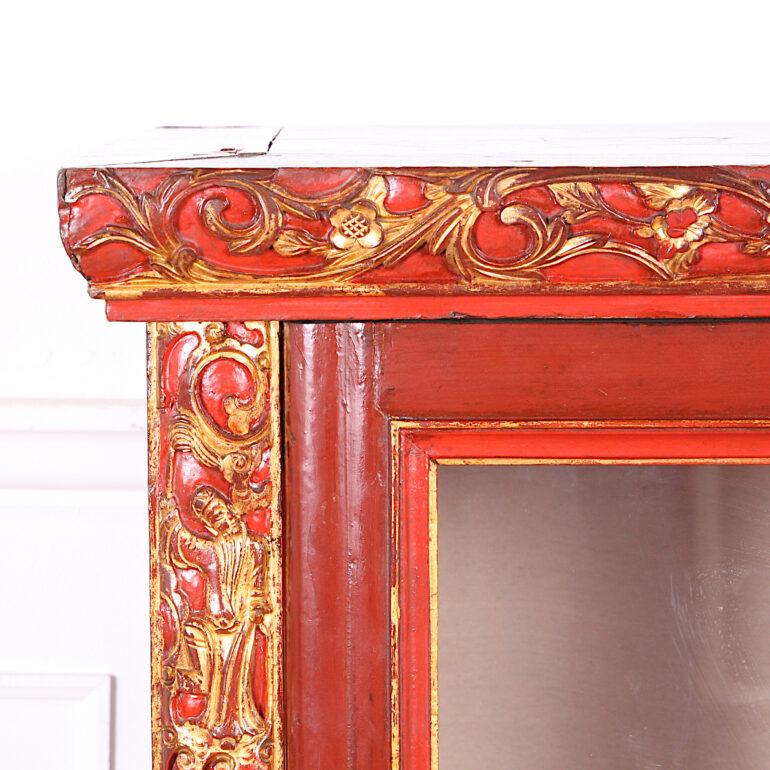 Chinese Carved Gilt + Lacquer Vitrine 2
