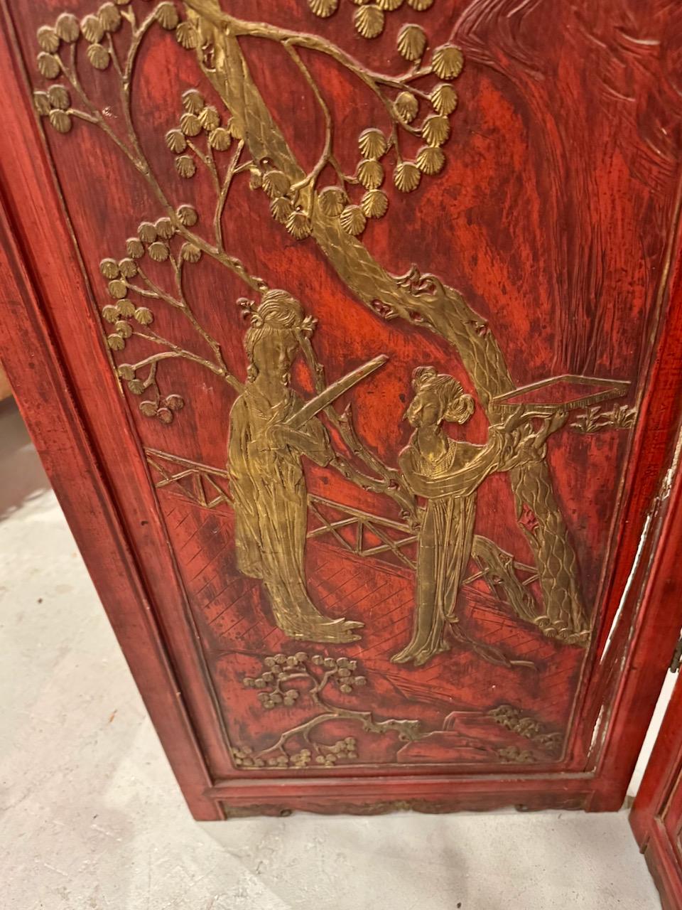 Chinesisch geschnitzte vergoldete Wood Panels oder Bildschirm, 19. im Angebot 4