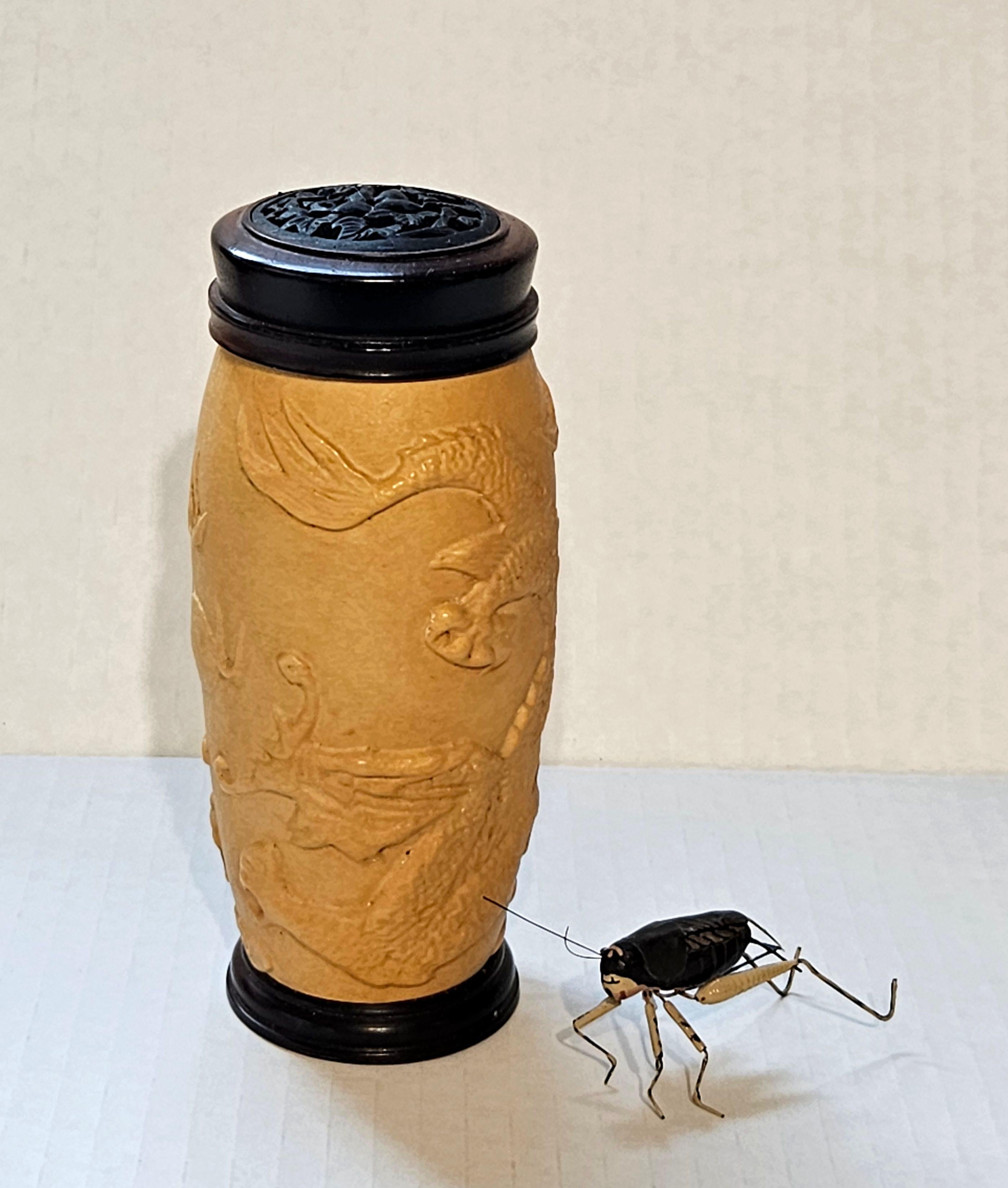 This is a very noticeable and expensive hobby in the Chinese culture for keeping crickets as pets in a small cage. It can be traced beginning in China as early as the Tang dynasty, (618-907). By their chirping 