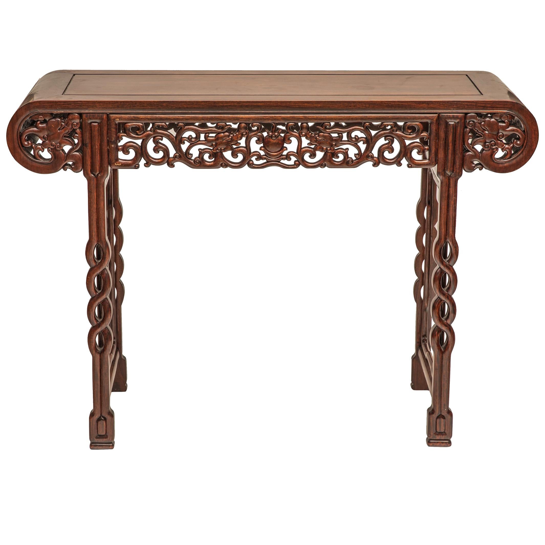 19th Century, Chinese Carved Elm Alter Table at 1stDibs