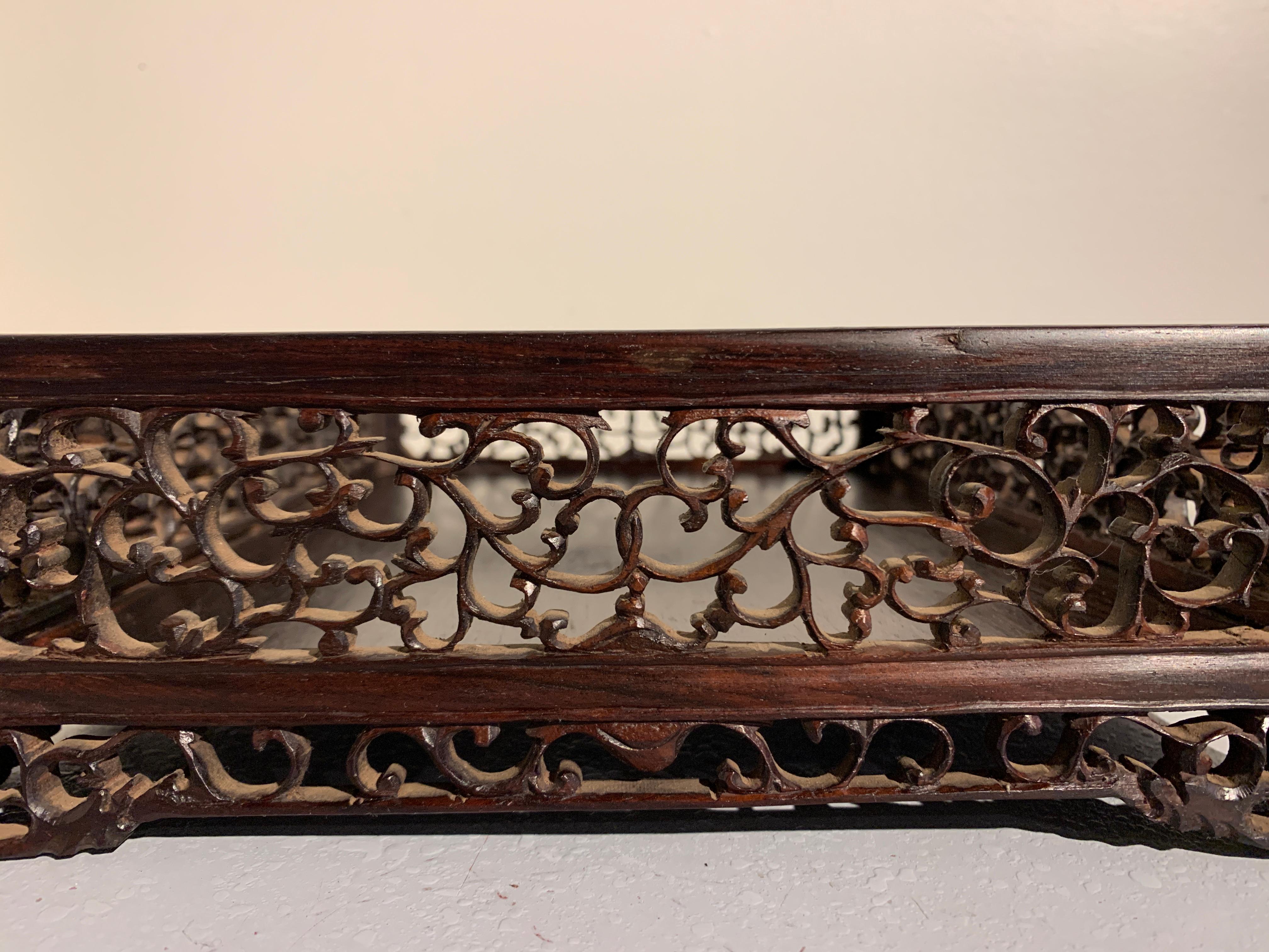 Chinese Carved Hardwood Scholar's Tray, Qing Dynasty, 19th Century, China For Sale 4