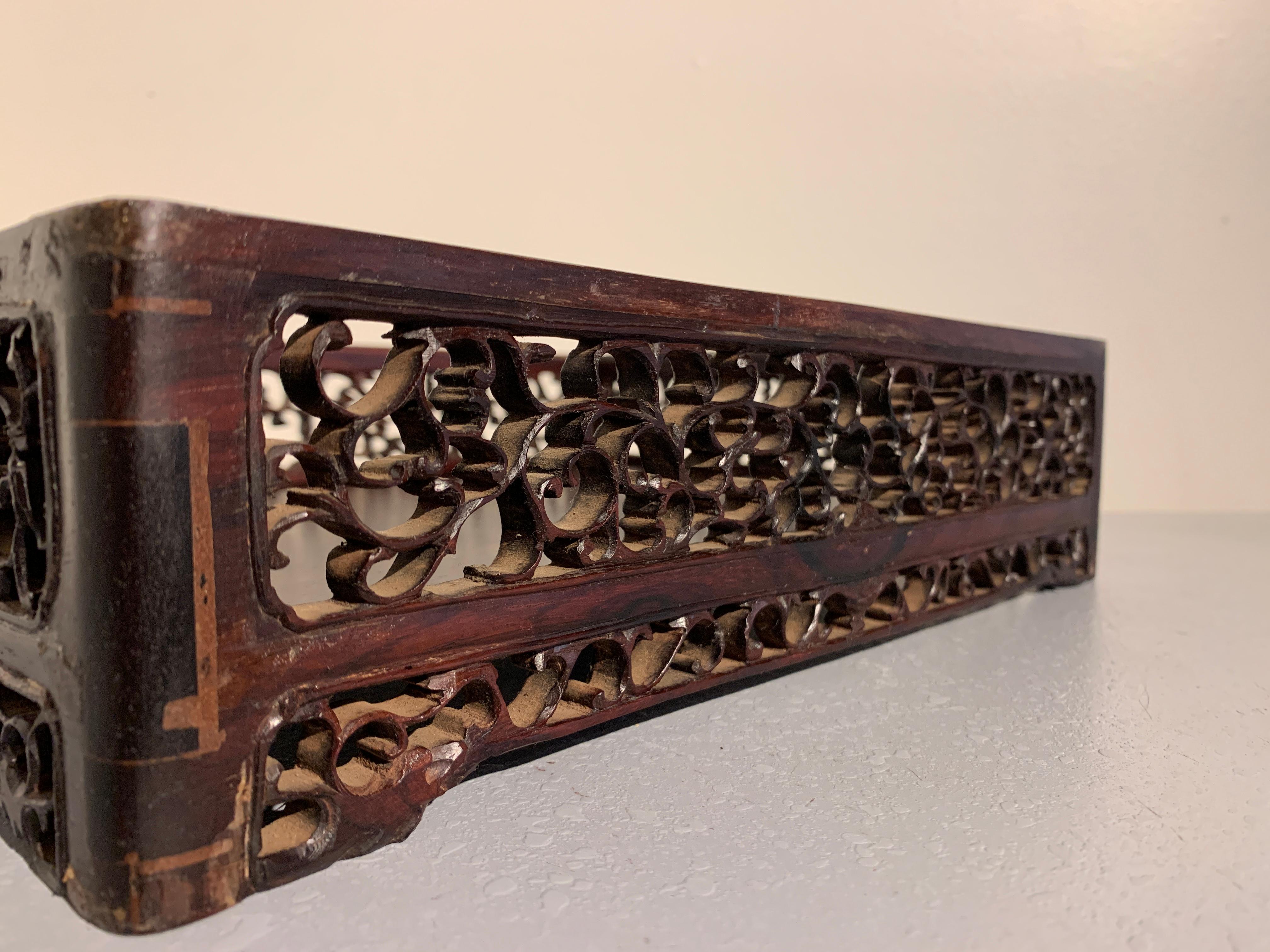 Chinese Carved Hardwood Scholar's Tray, Qing Dynasty, 19th Century, China For Sale 5