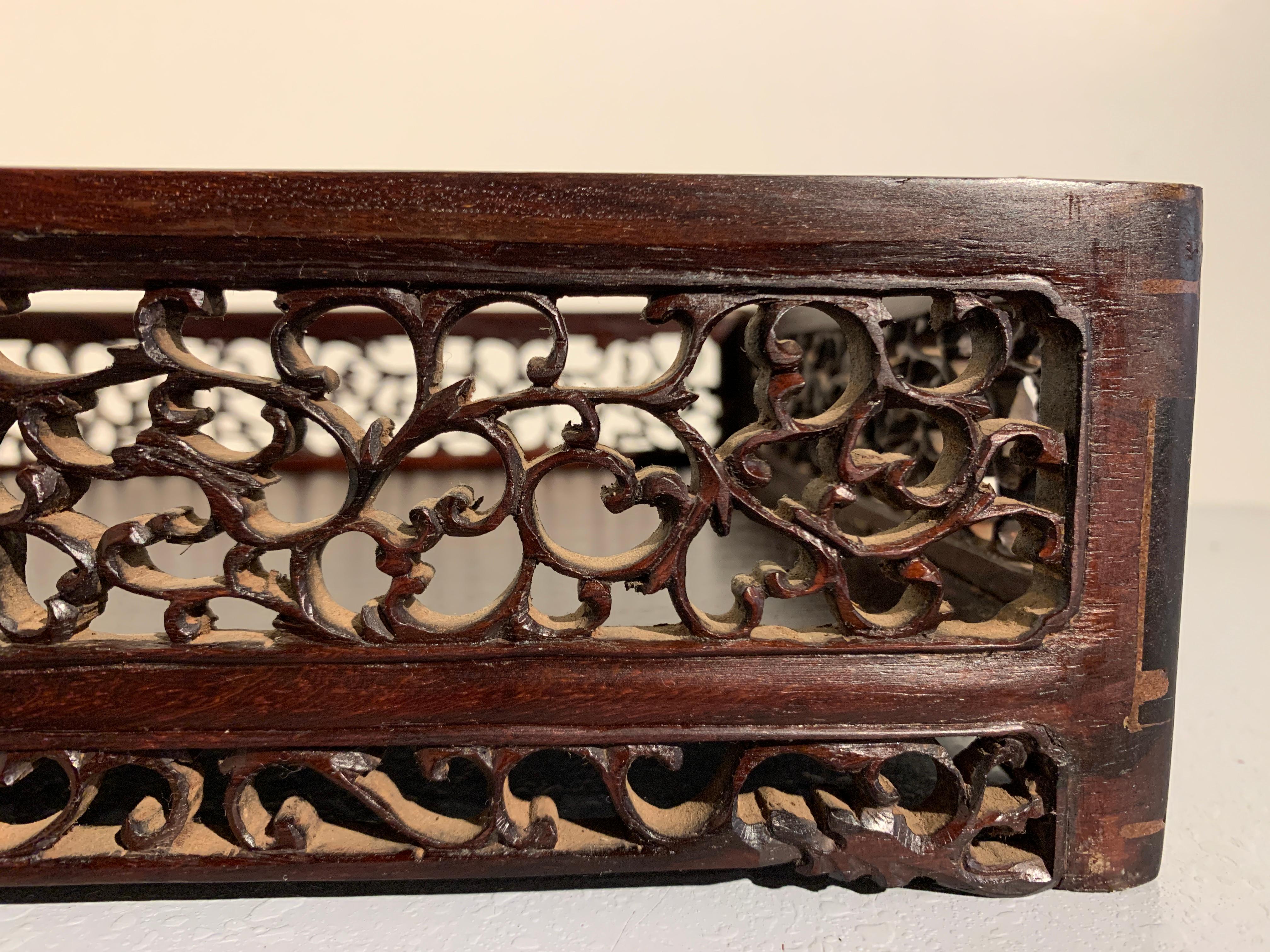 Chinese Carved Hardwood Scholar's Tray, Qing Dynasty, 19th Century, China For Sale 6