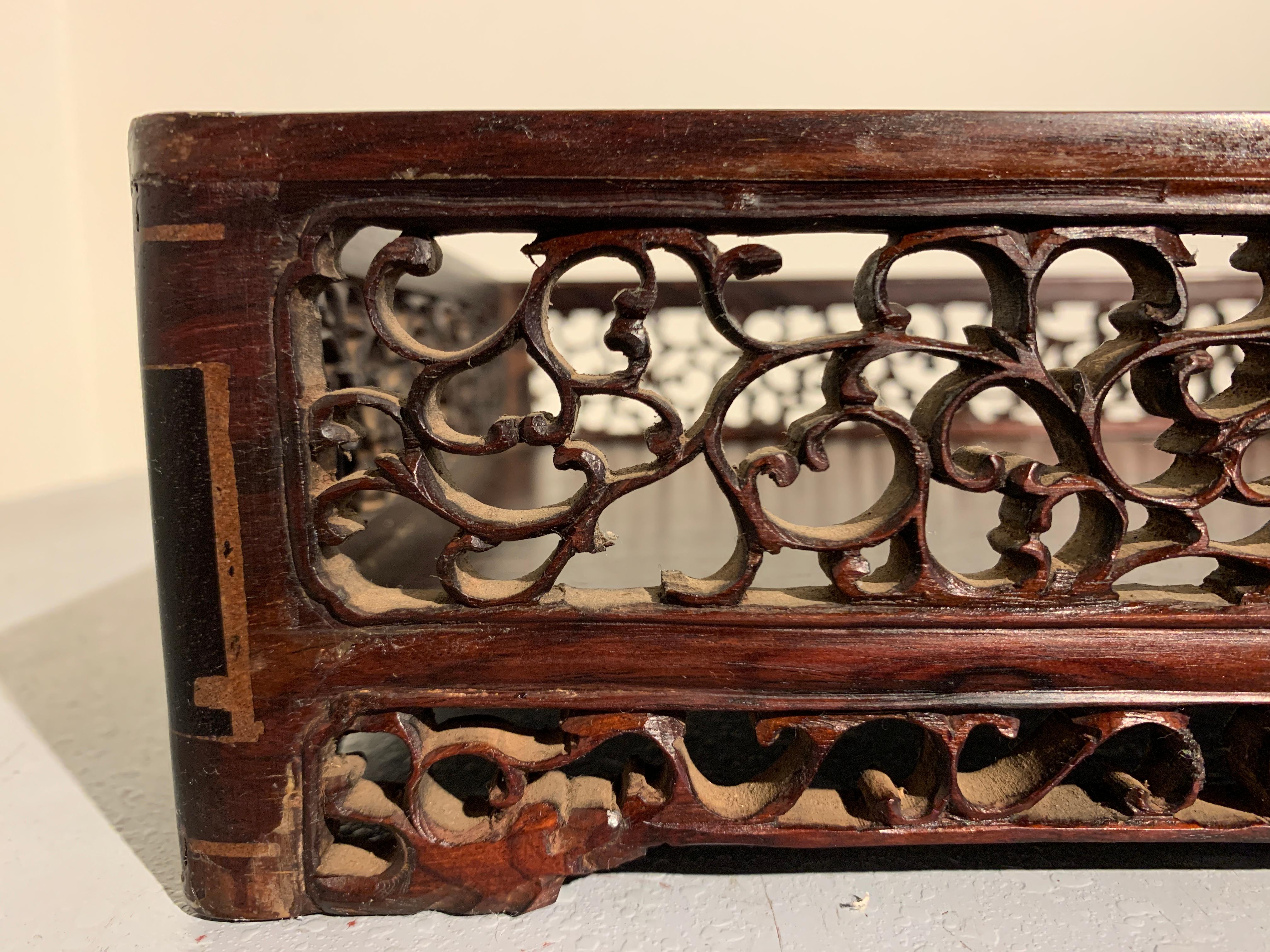 Chinese Carved Hardwood Scholar's Tray, Qing Dynasty, 19th Century, China For Sale 8