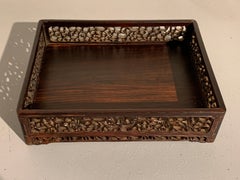 Chinese Carved Hardwood Scholar's Tray, Qing Dynasty, 19th Century, China