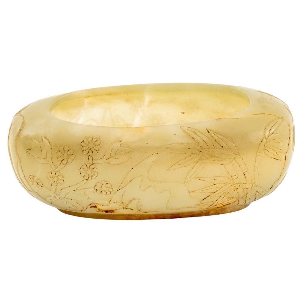 Chinese Carved Jade Brush Washer