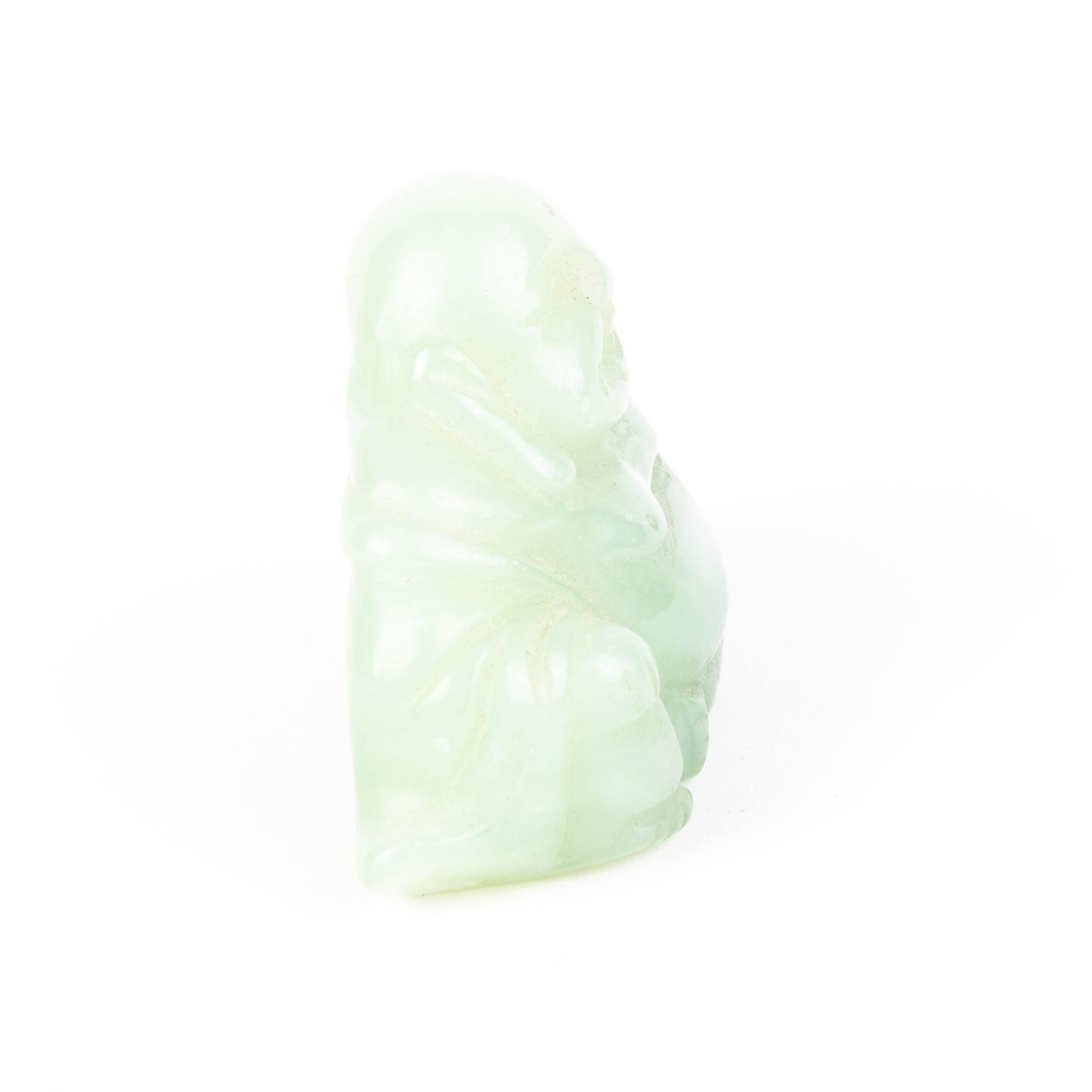 A finely carved Chinese jade sculpture of Buddha.
1820 to 1880 China, Qing Dynasty.
Very good condition.
From a private collection.
Free international shipping.