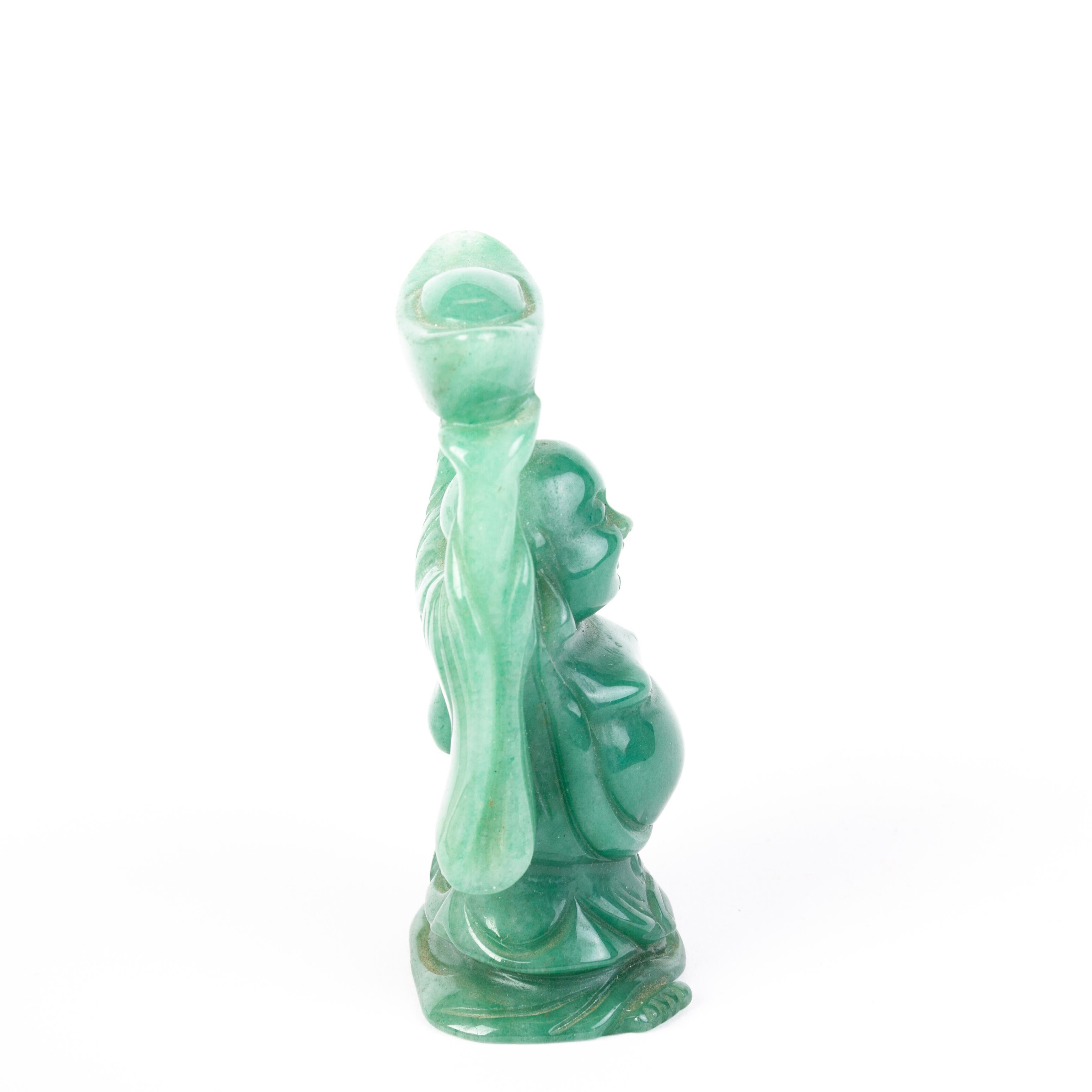 A finely carved Chinese jade sculpture of Buddha.
1820 to 1880 China, Qing Dynasty.
Very good condition.
From a private collection.
Free international shipping.