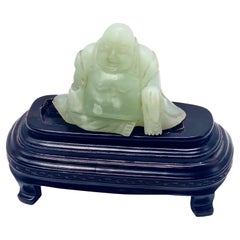Chinese Carved Jade Figural Sculpture of Laughing Buddha, Budai, 20th Century