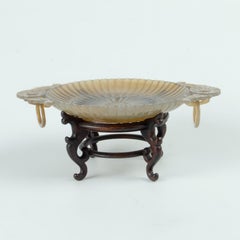 Assiette chinoise en jade sculpté de la Dynasty Qing