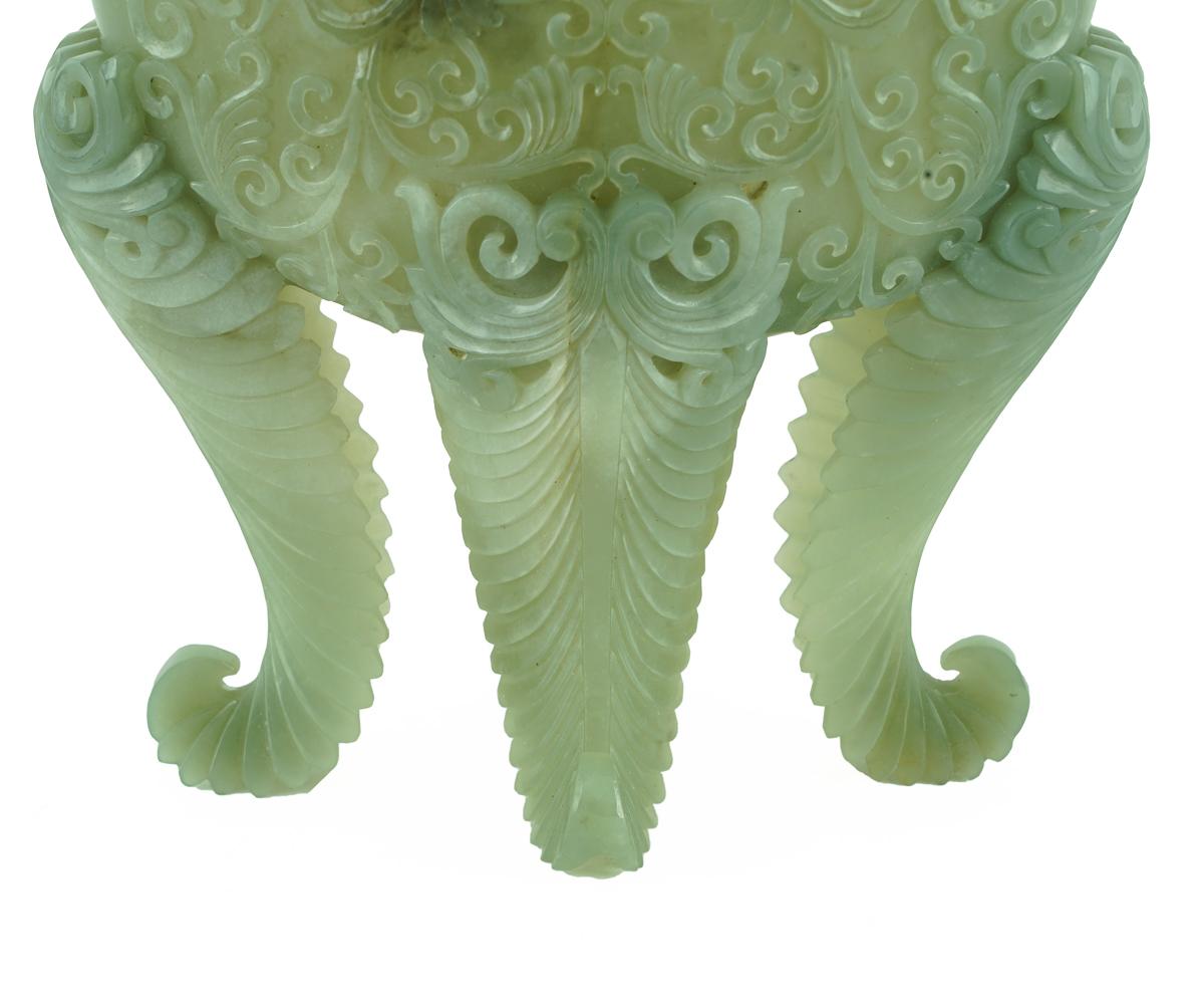 Chinese Carved Jade Urn with Lid 1
