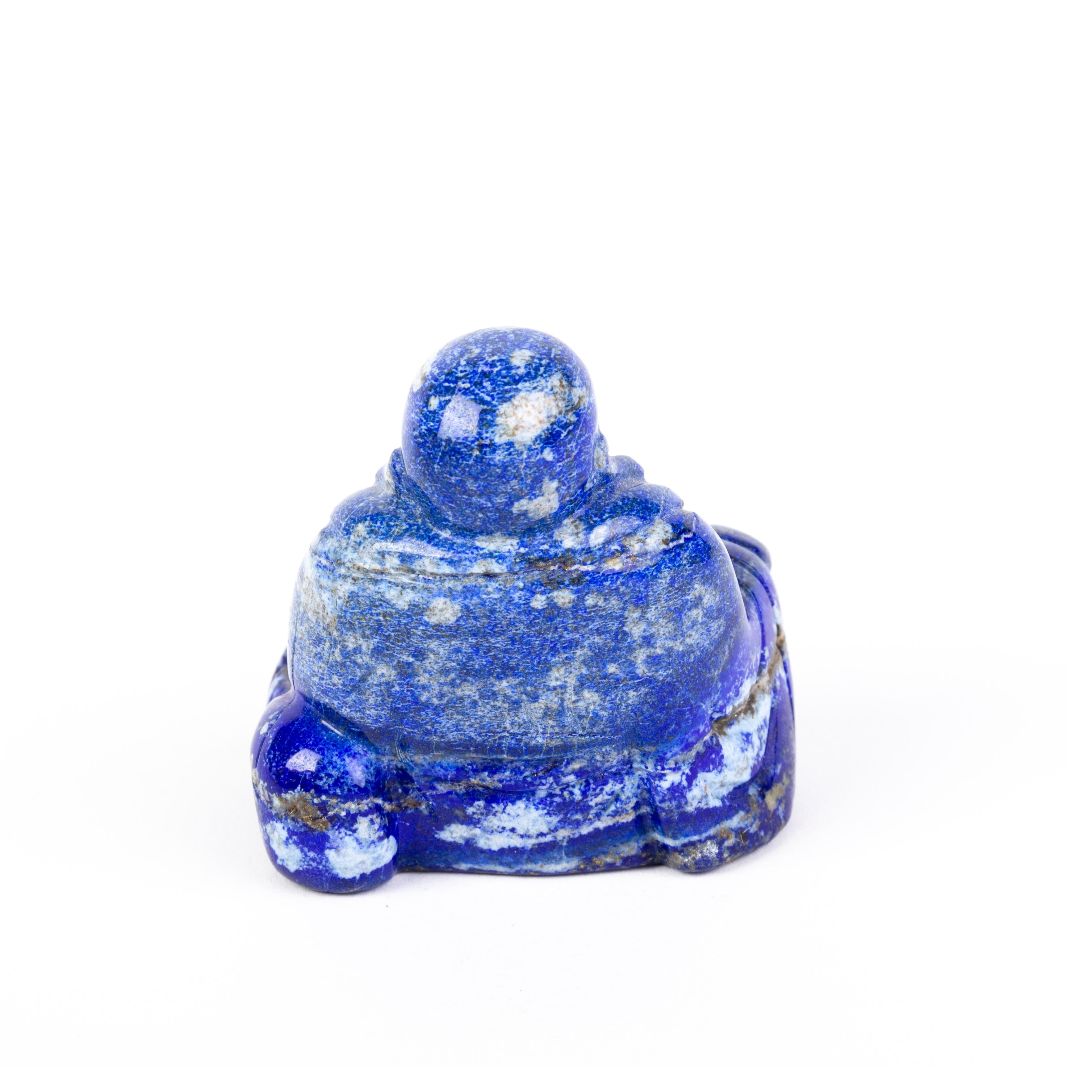 Hand-Carved Chinese Carved Lapis Lazuli Buddha Sculpture 