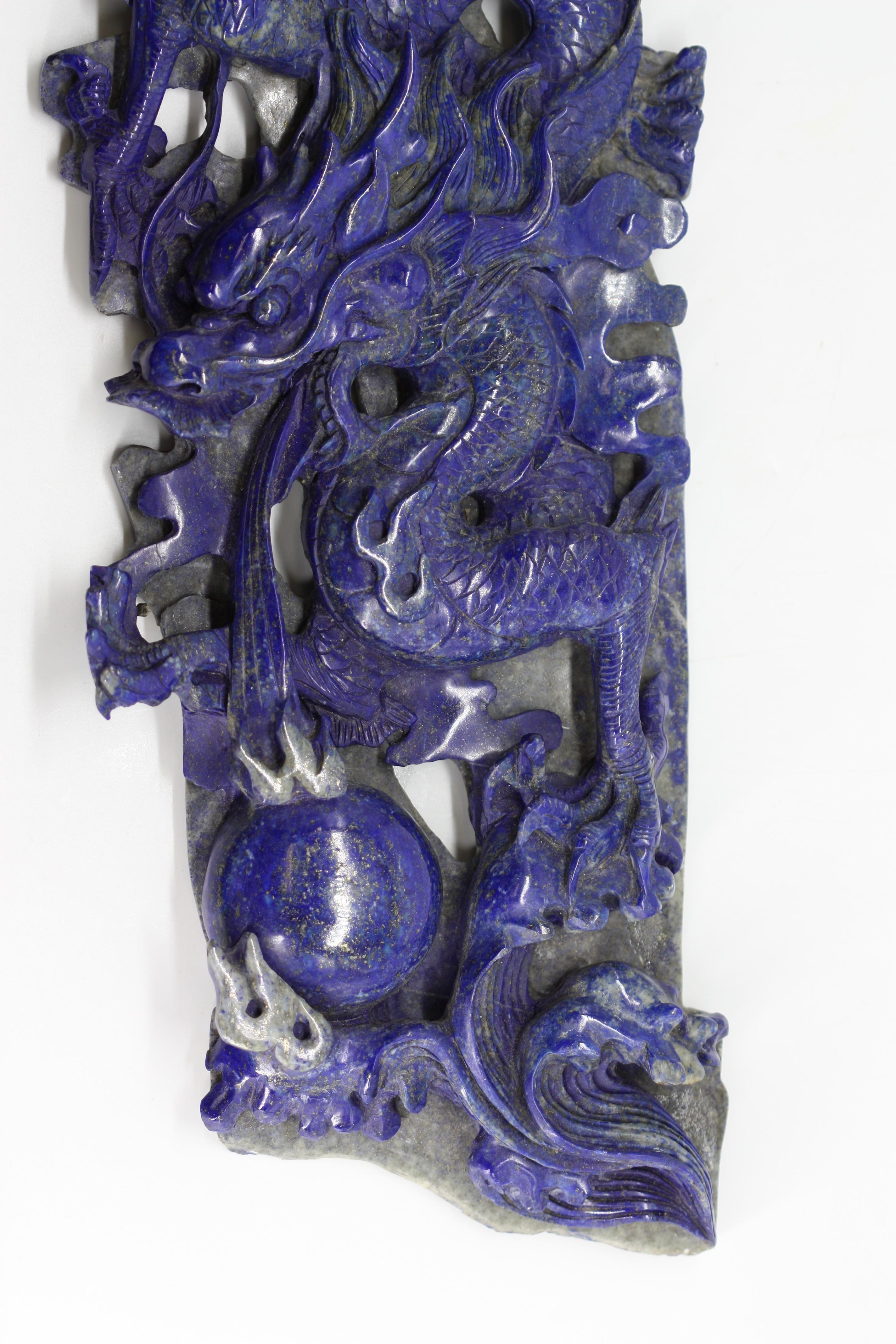 Chinese Carved Lapis Lazuli Dragon For Sale 1