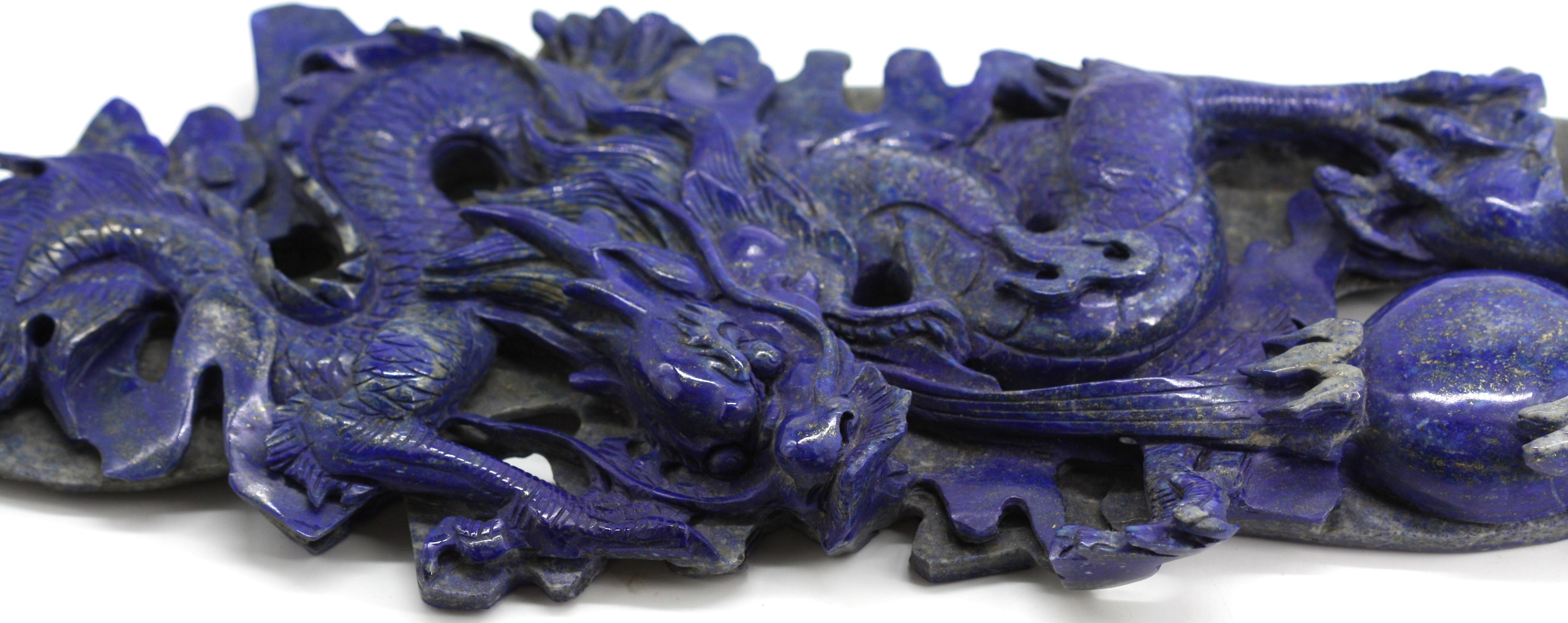 Chinese Carved Lapis Lazuli Dragon For Sale 2