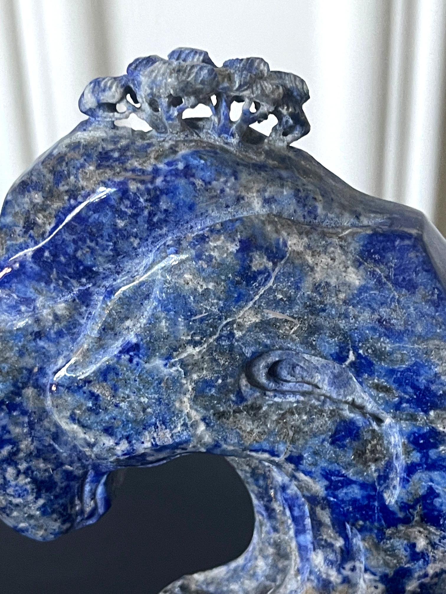 Chinese Carved Lapis Lazuli Scholar Stone For Sale 5