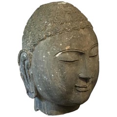 Chinese Carved Limestone Head of the Buddha, Mid-20th Century