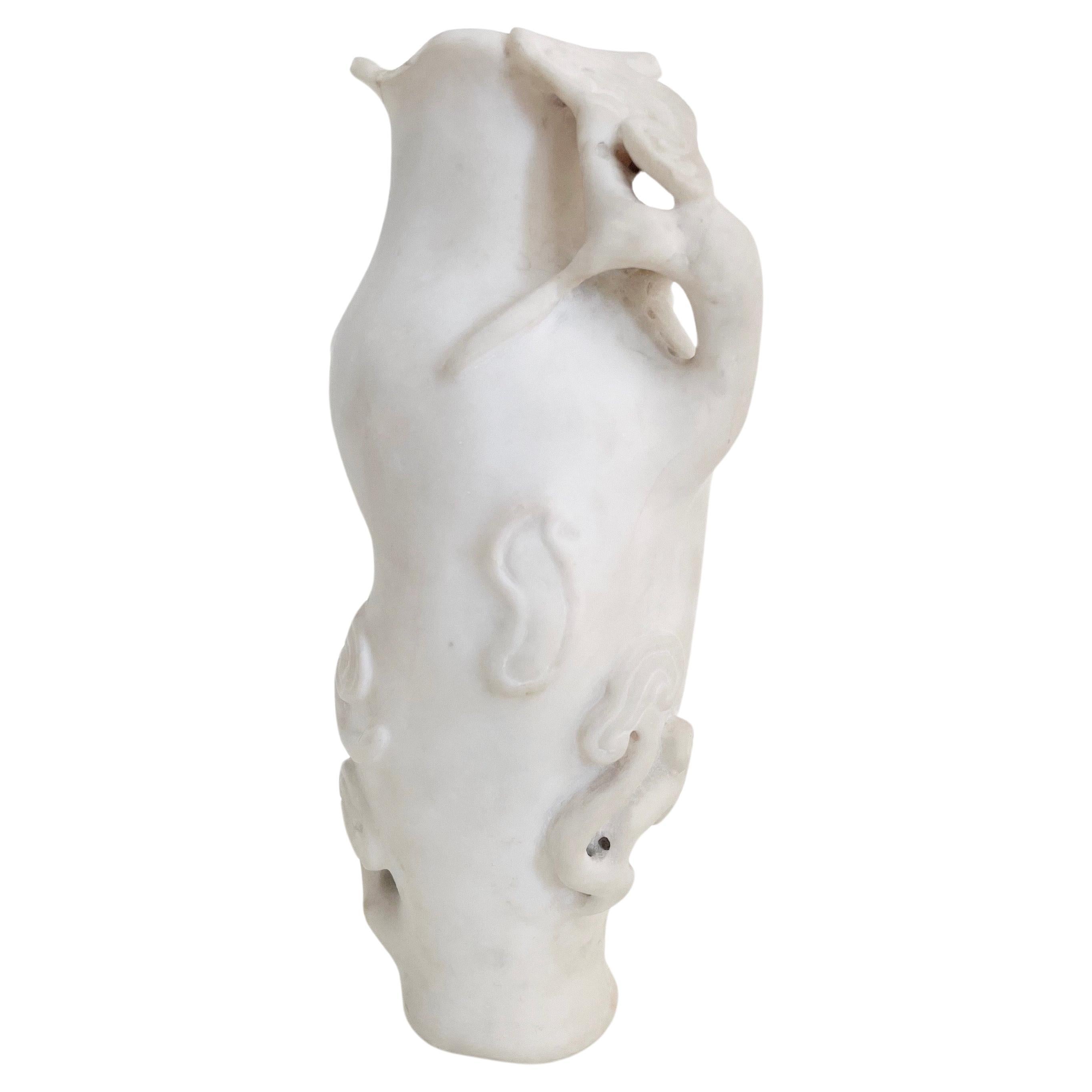 Chinese Carved Marble Vase For Sale