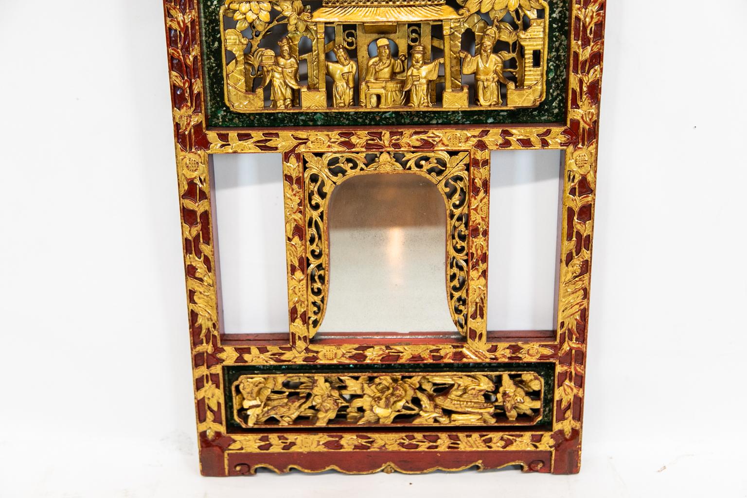 Chinese Carved Mirror In Good Condition For Sale In Wilson, NC