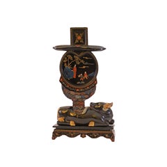 Chinese Carved/Painted Story telling Table Screen, Original Mid Century Modern