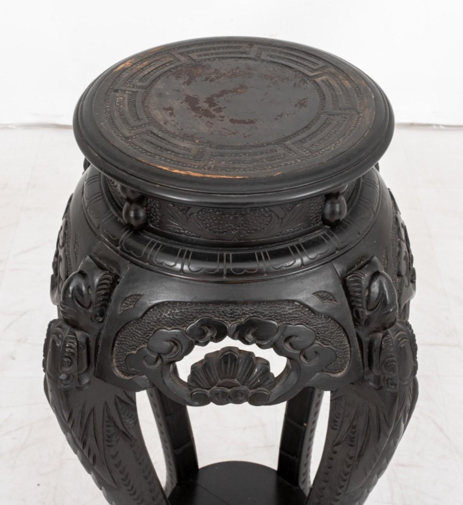 Wood Chinese Carved Plant Stand