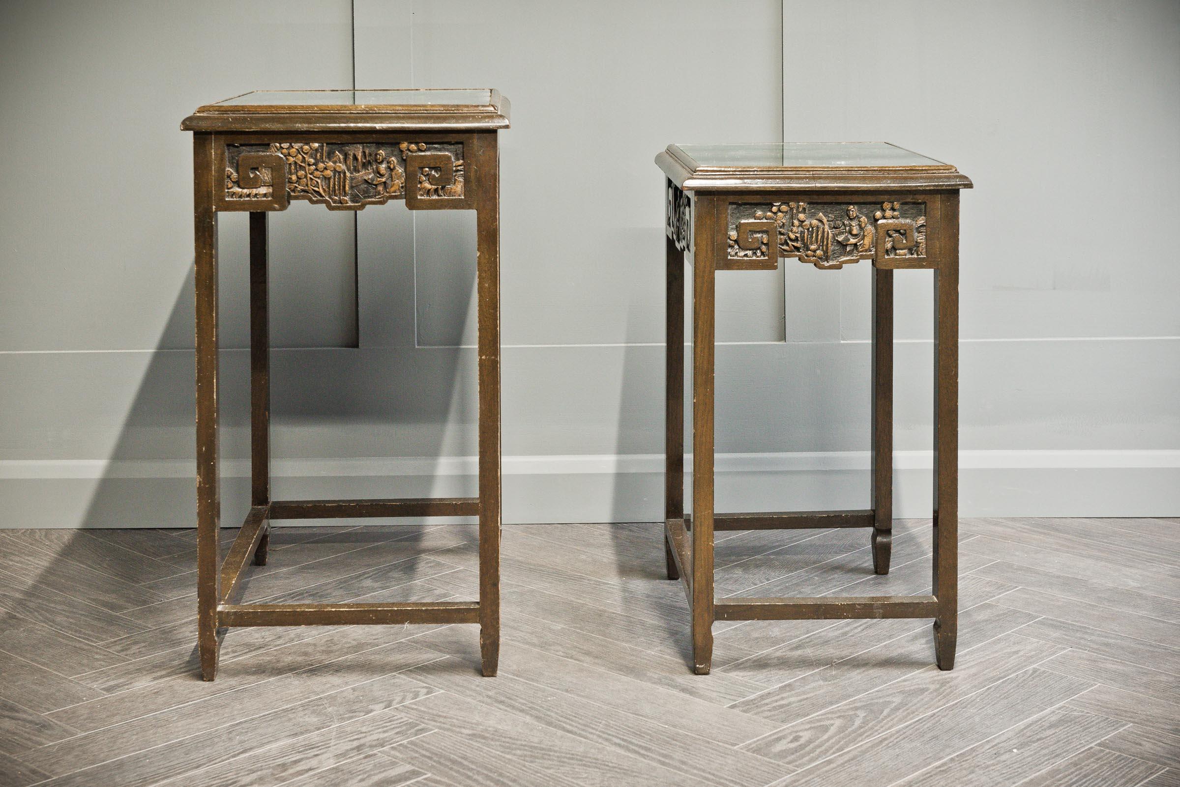 Chinese Carved Quadruple Nest of Tables For Sale 5