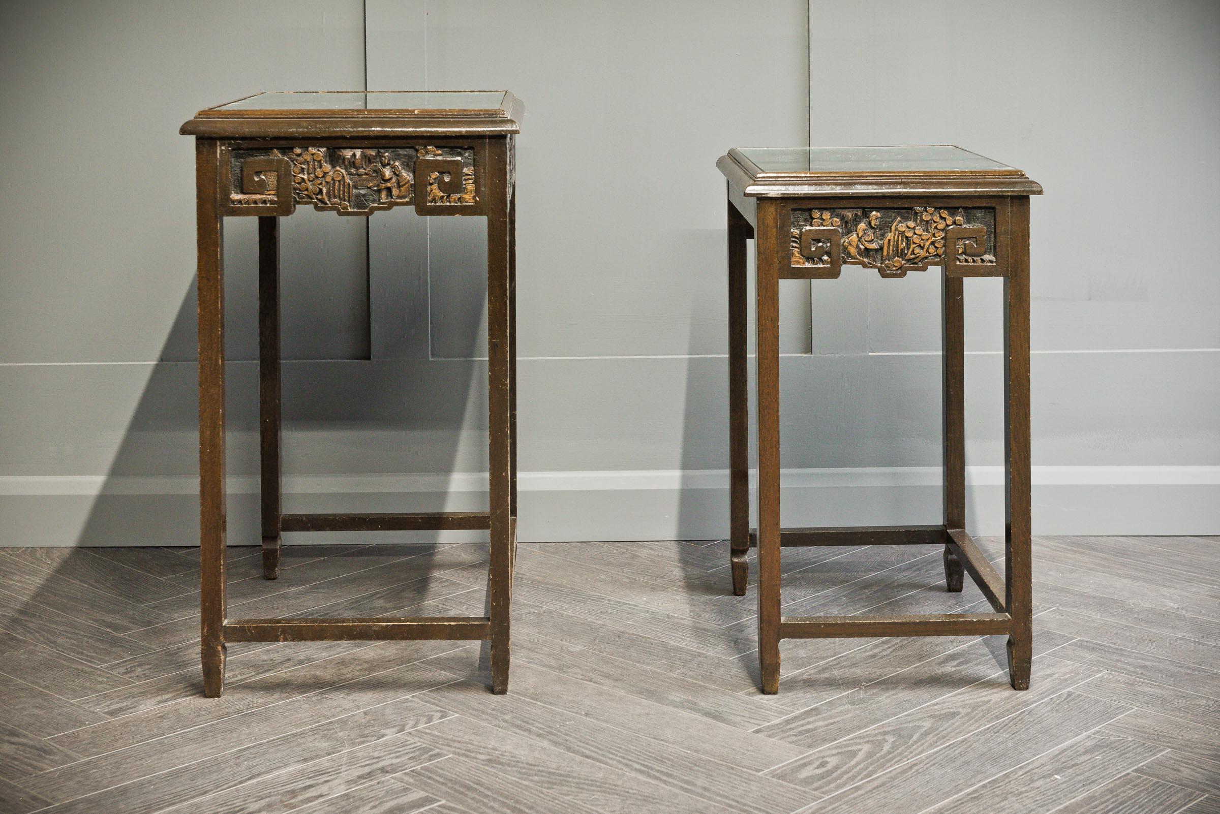 Chinese Carved Quadruple Nest of Tables For Sale 7