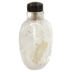 Chinese Carved Rock Crystal Snuff Bottle