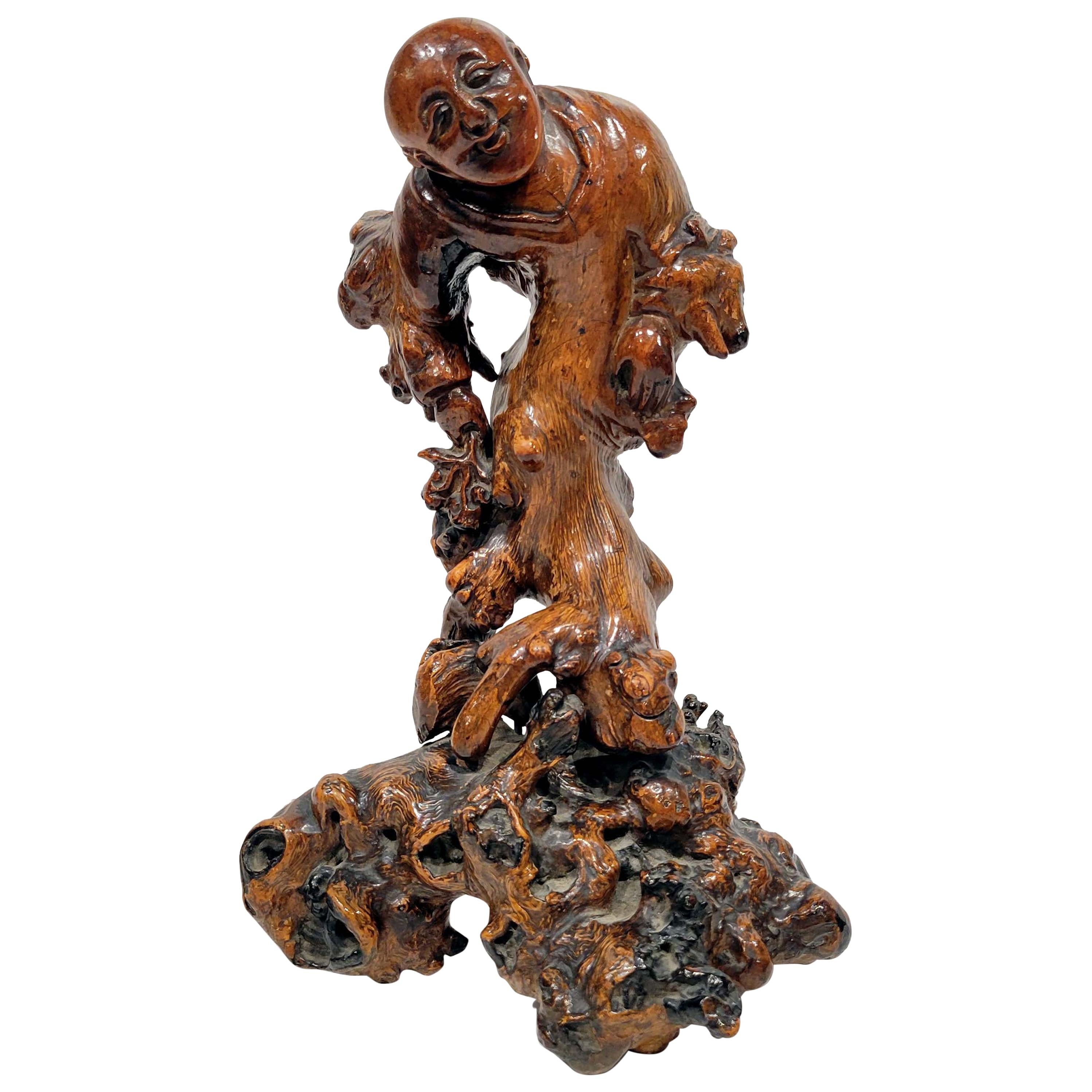 Chinese Carved Root Wood Figure, 18th-19th Century