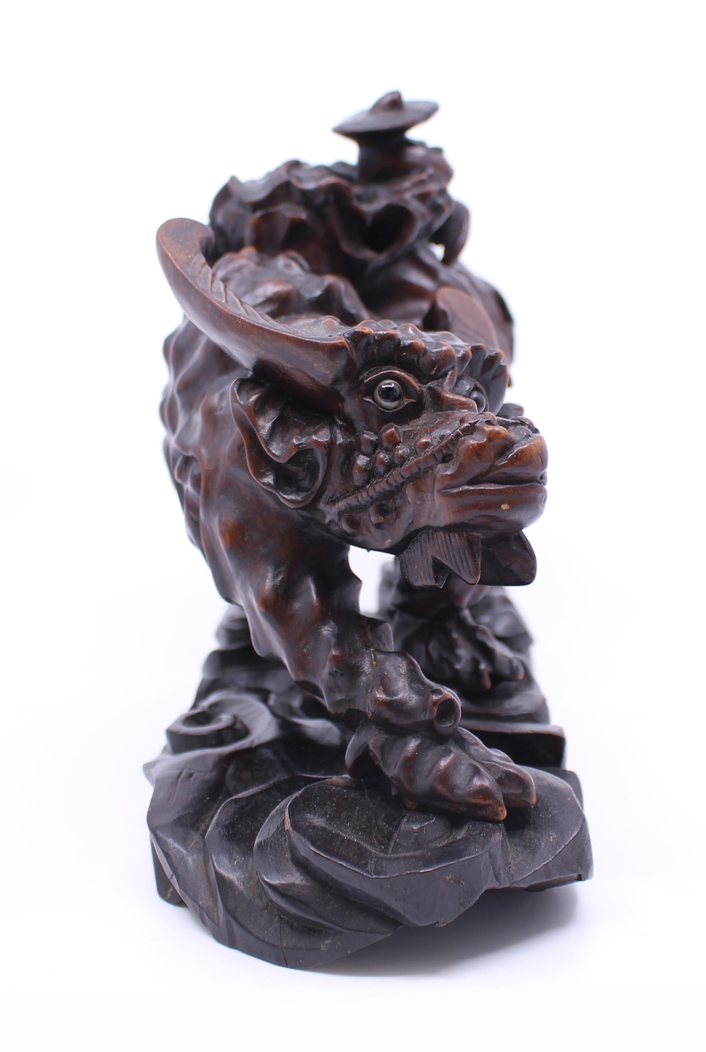 Wood Chinese Carved Rootwood 19th C. Sculpture For Sale