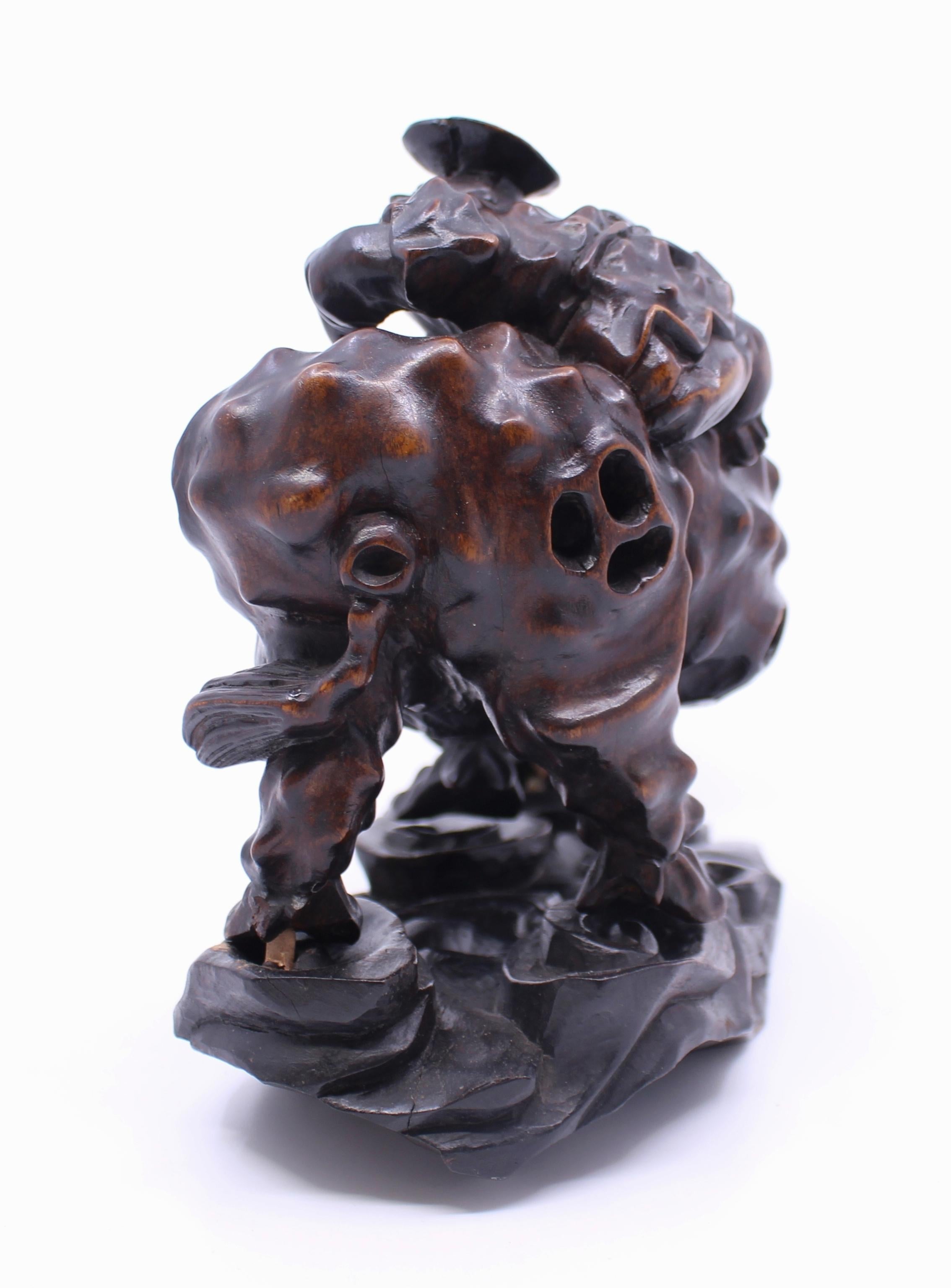 Chinese Carved Rootwood 19th C. Sculpture For Sale 2