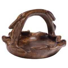 Vintage Chinese Carved Rootwood Basket